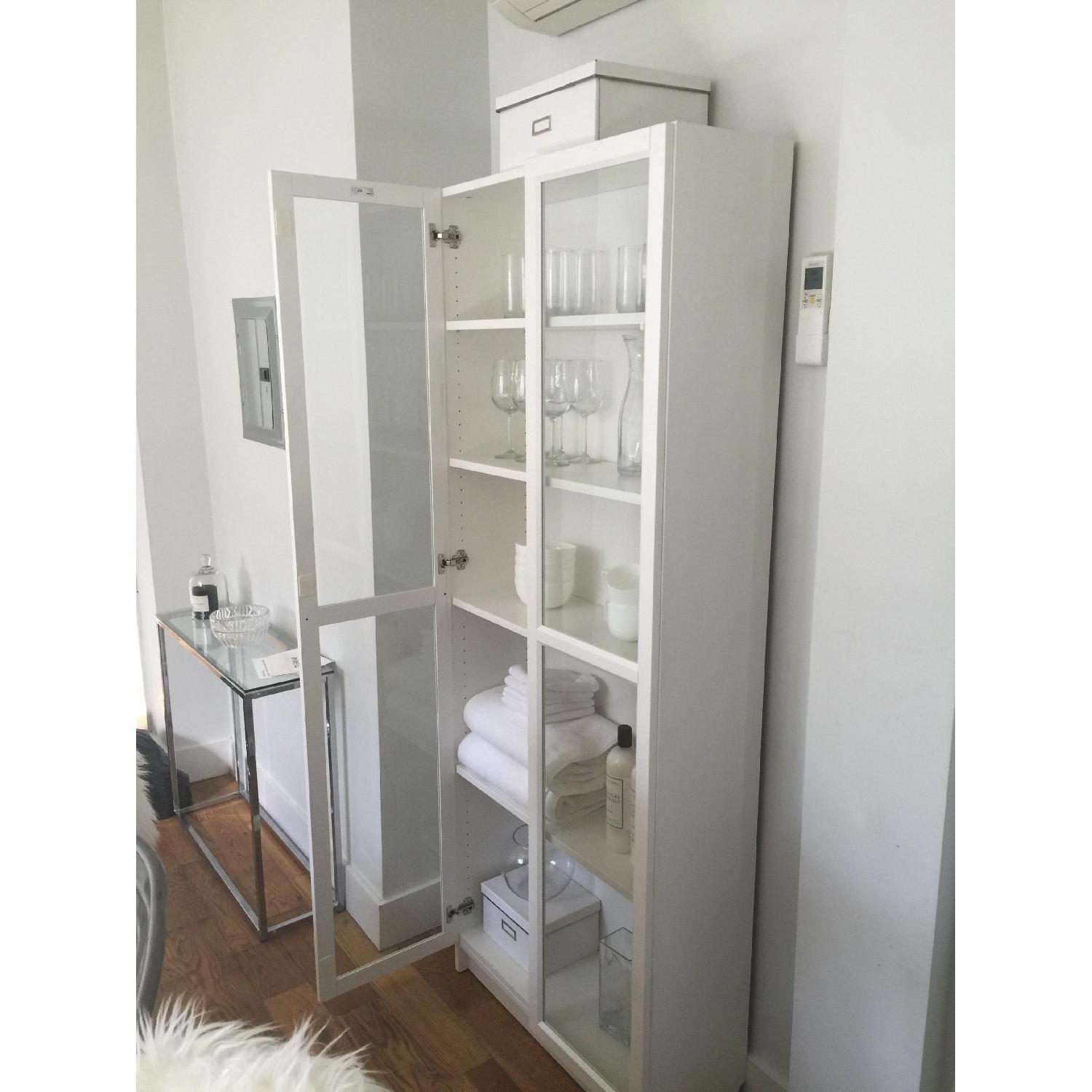 Ikea Billy w/ Oxberg Glass Panel Doors AptDeco