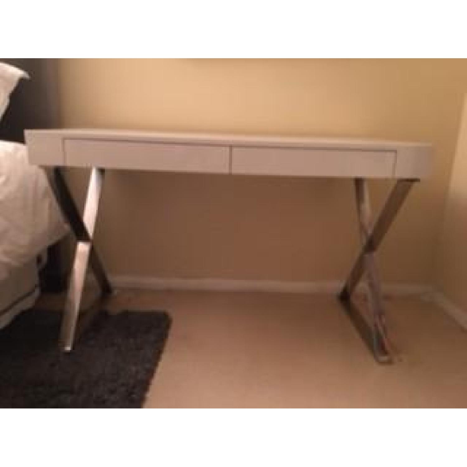 Pangaea Home & Garden Alba X-Leg Desk in White - image-1