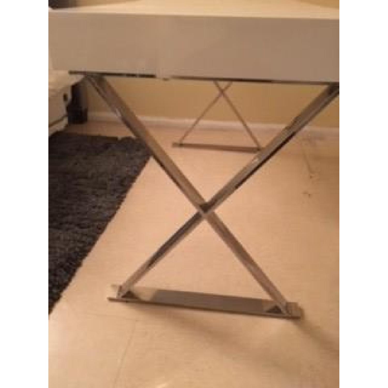 Pangaea Home & Garden Alba X-Leg Desk in White - image-2