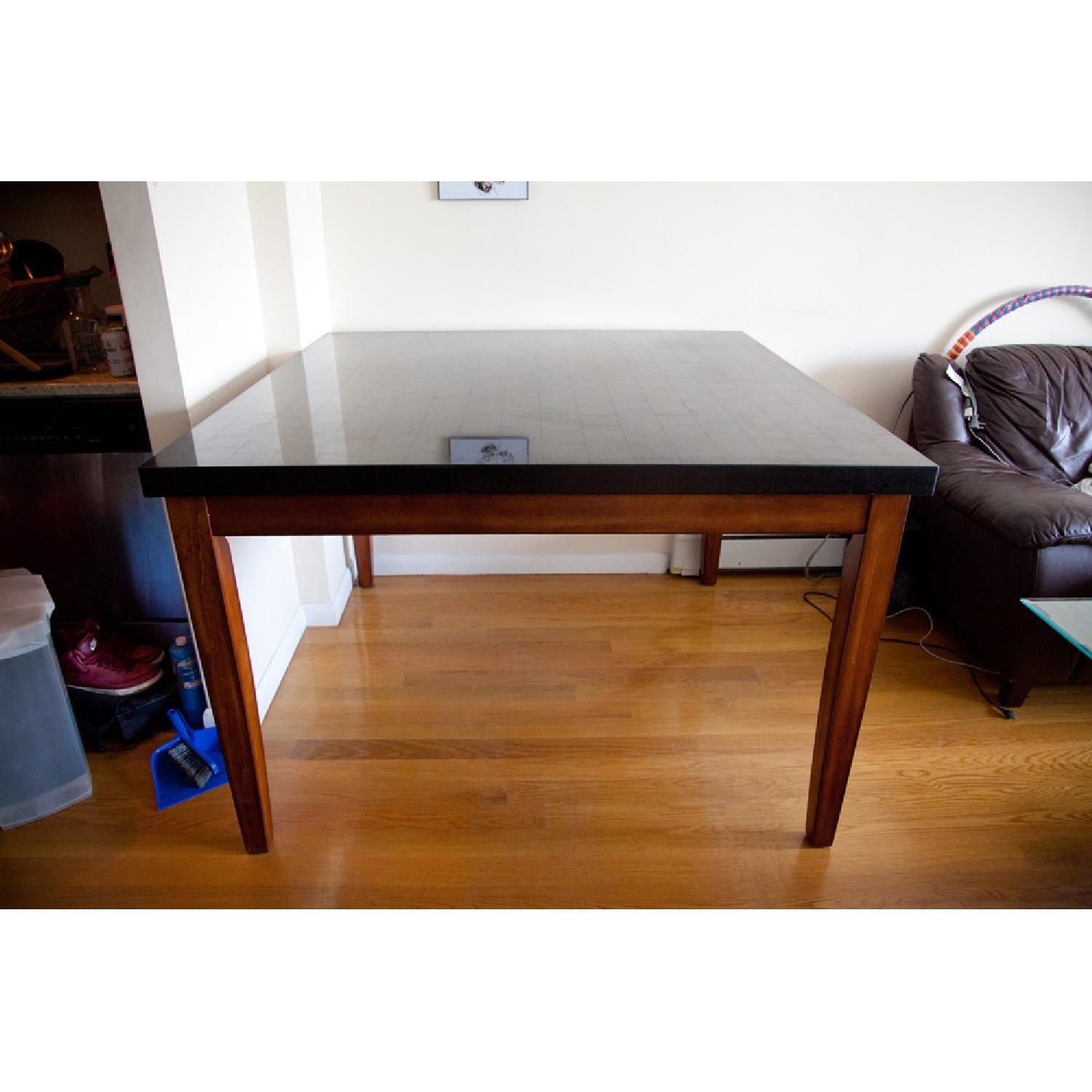 Black Granite Top Pub Table Set w/ 4 Chairs - image-4