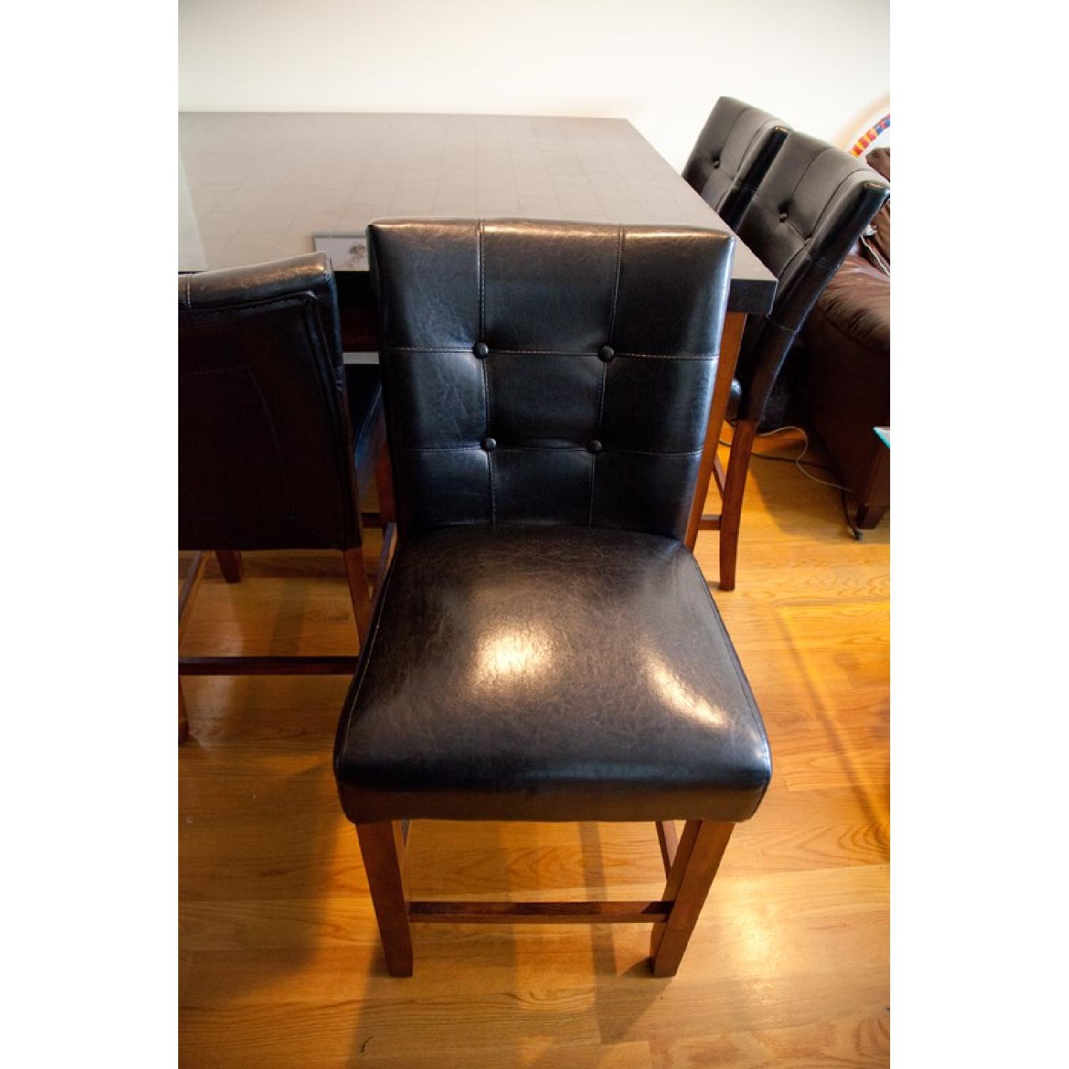 Black Granite Top Pub Table Set w/ 4 Chairs - image-14