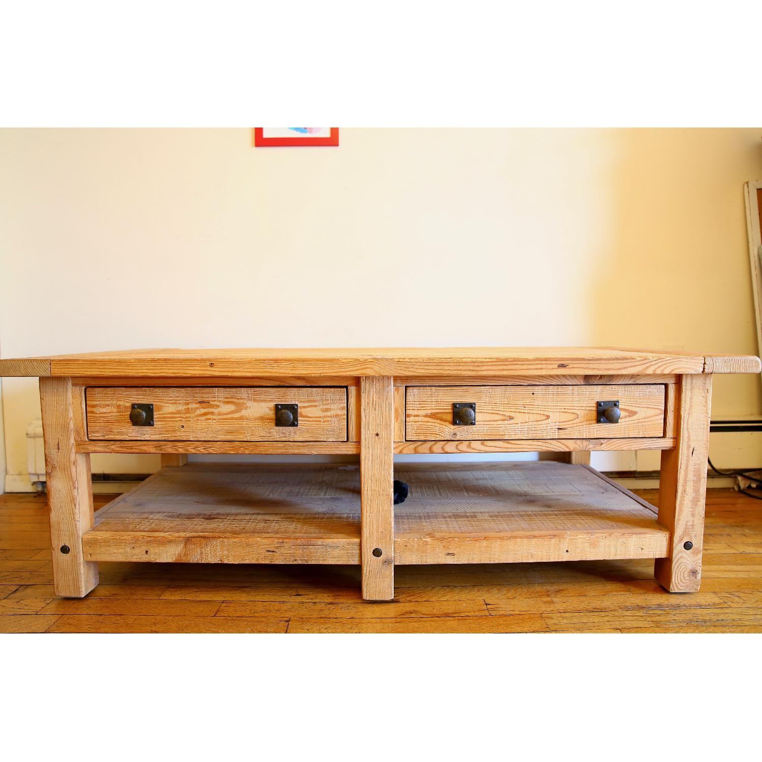 Pottery Barn Benchwright Rustic Mahogany Coffee Table - image-7