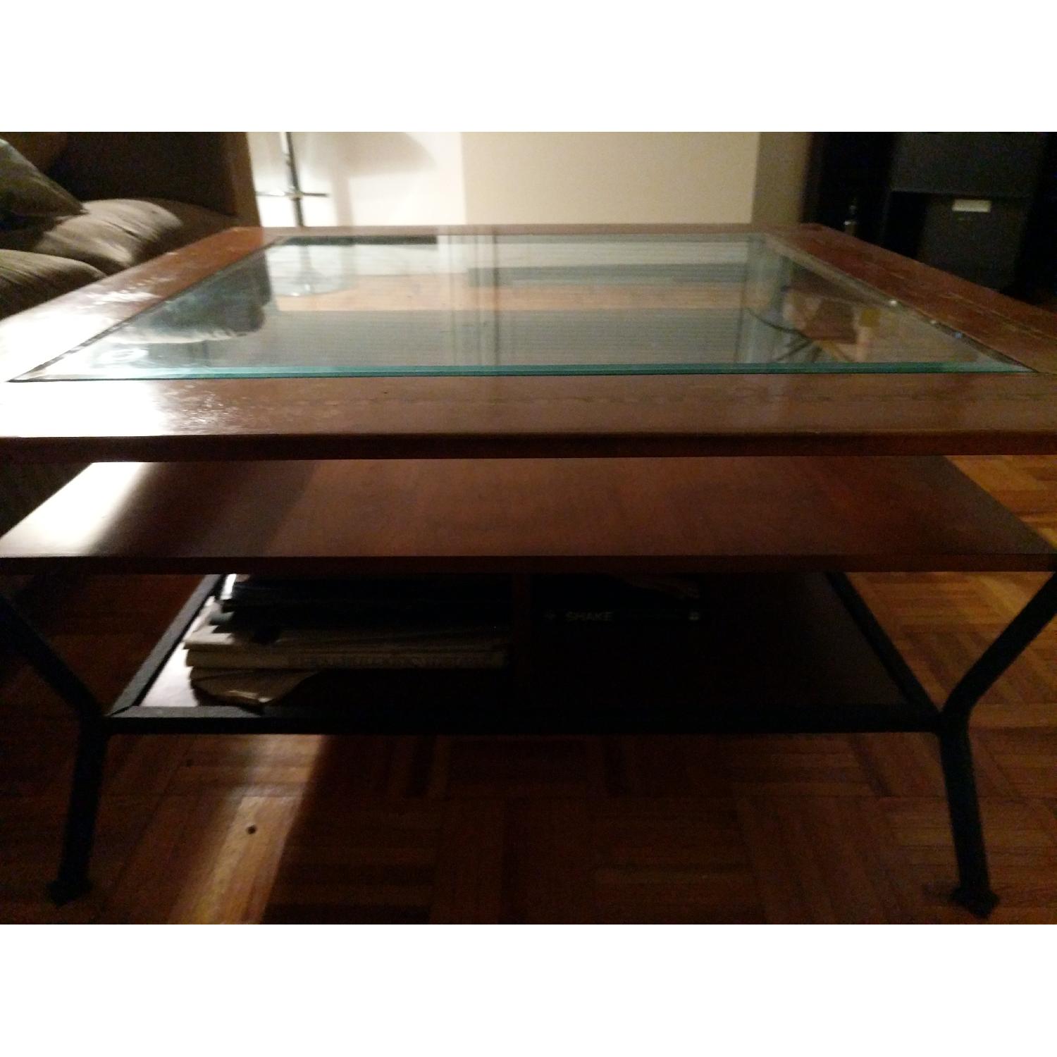 Light Wood & Glass Coffee Table - image-3