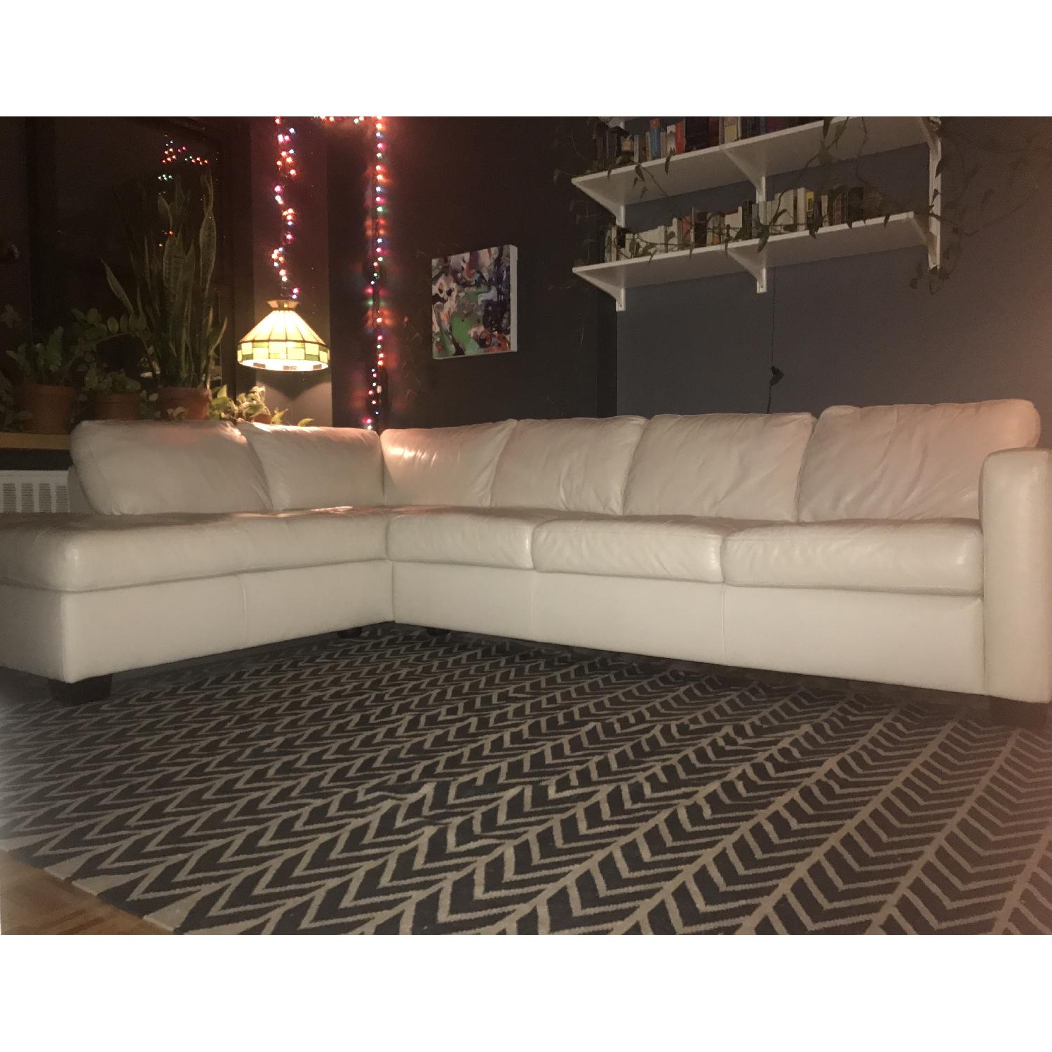 American Leather Astoria White Sectional Sofa - image-1