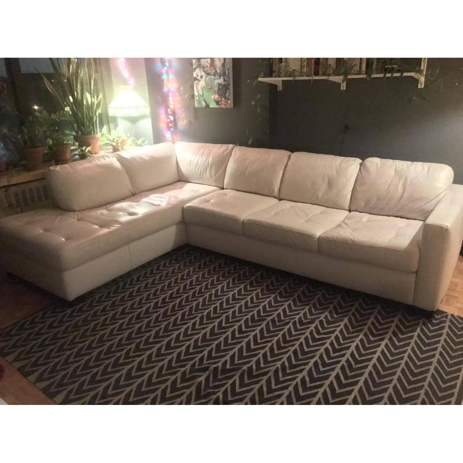 American Leather Astoria White Sectional Sofa - image-5
