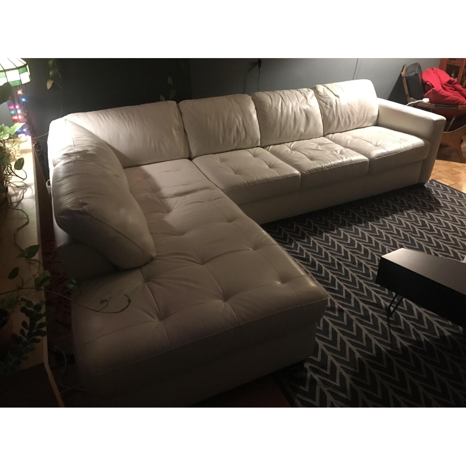 American Leather Astoria White Sectional Sofa - image-9