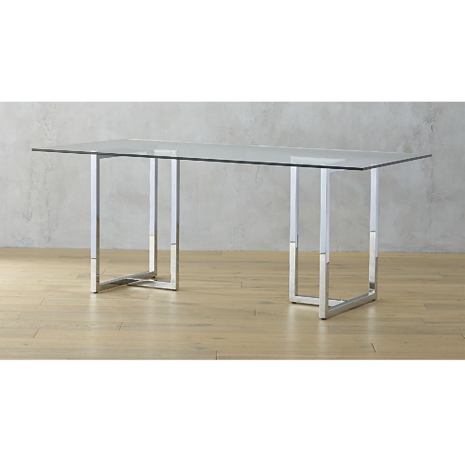 CB2 Silverado Chrome Rectangular Dining Table - image-5
