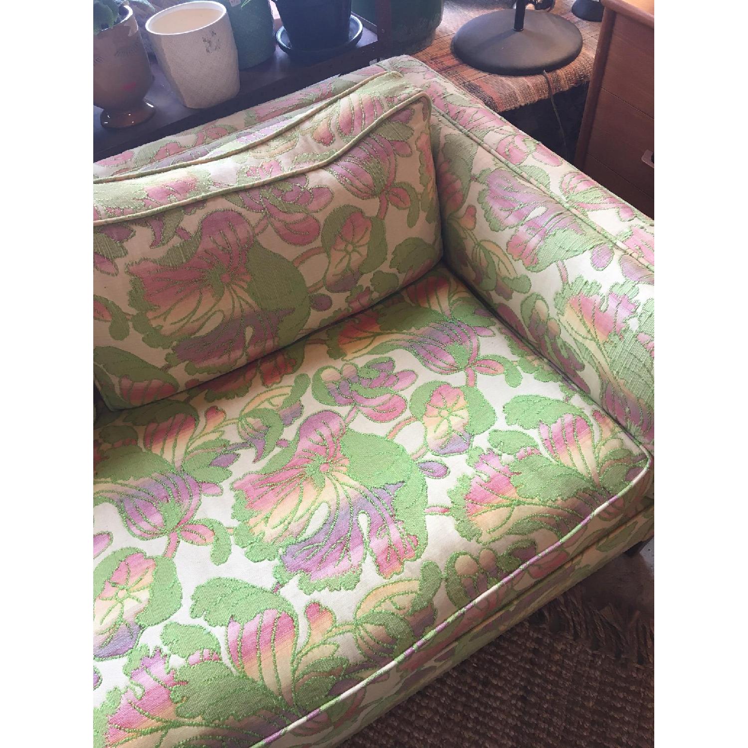 Vintage 1970's Tropical Floral Print Sofa - image-1
