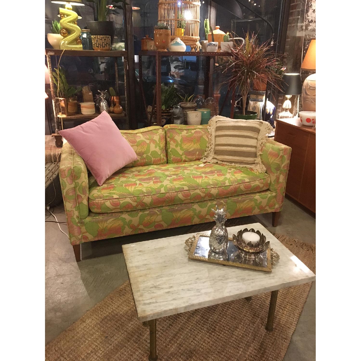 Vintage 1970's Tropical Floral Print Sofa - image-3