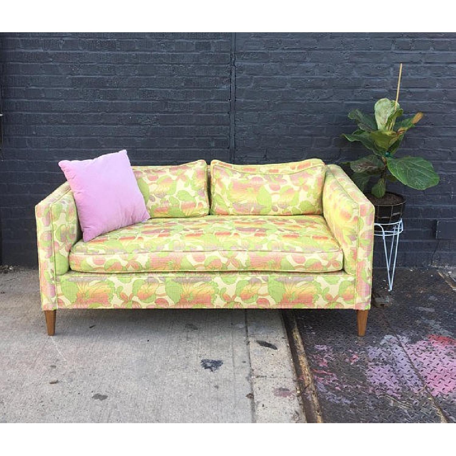 Vintage 1970's Tropical Floral Print Sofa - image-0