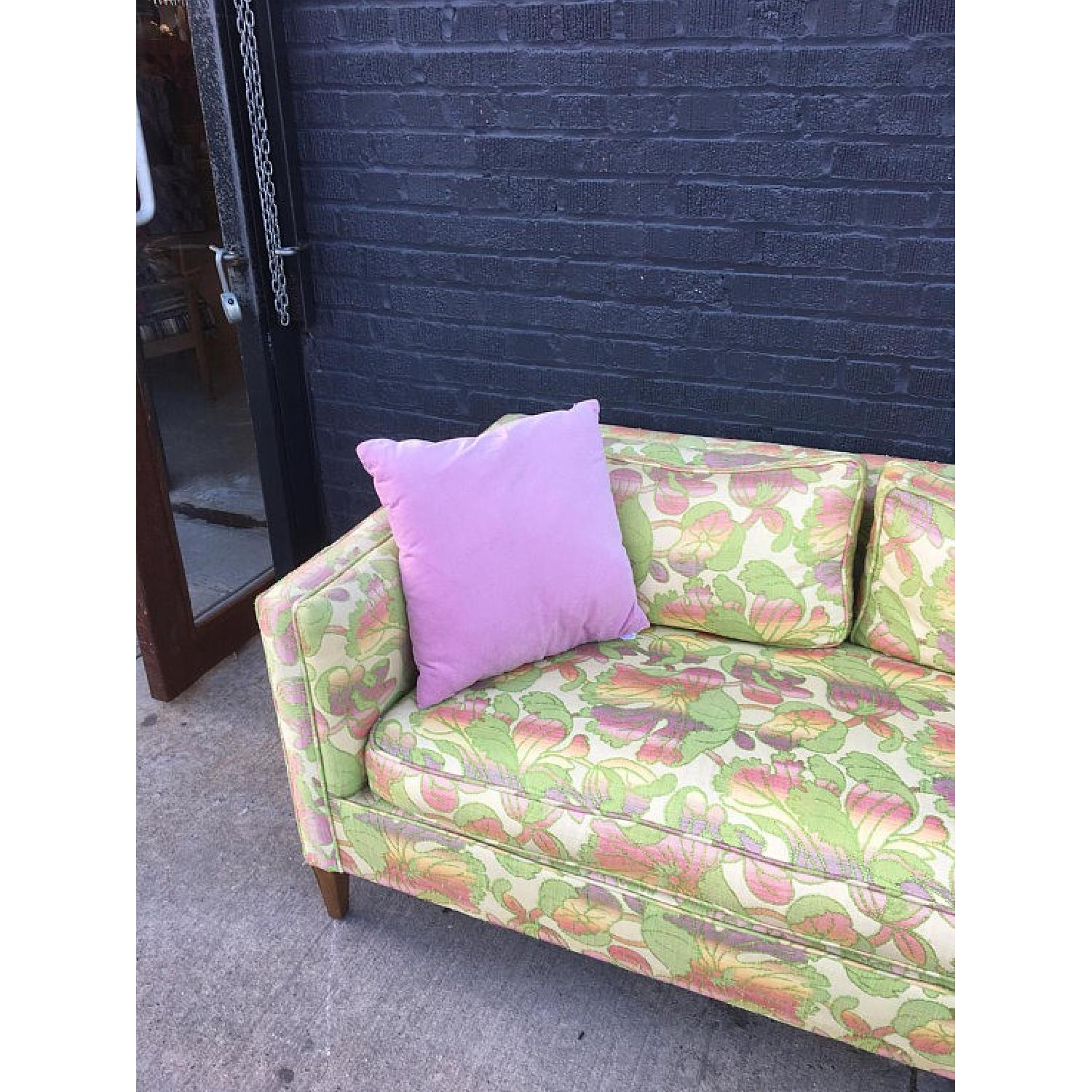 Vintage 1970's Tropical Floral Print Sofa - image-4
