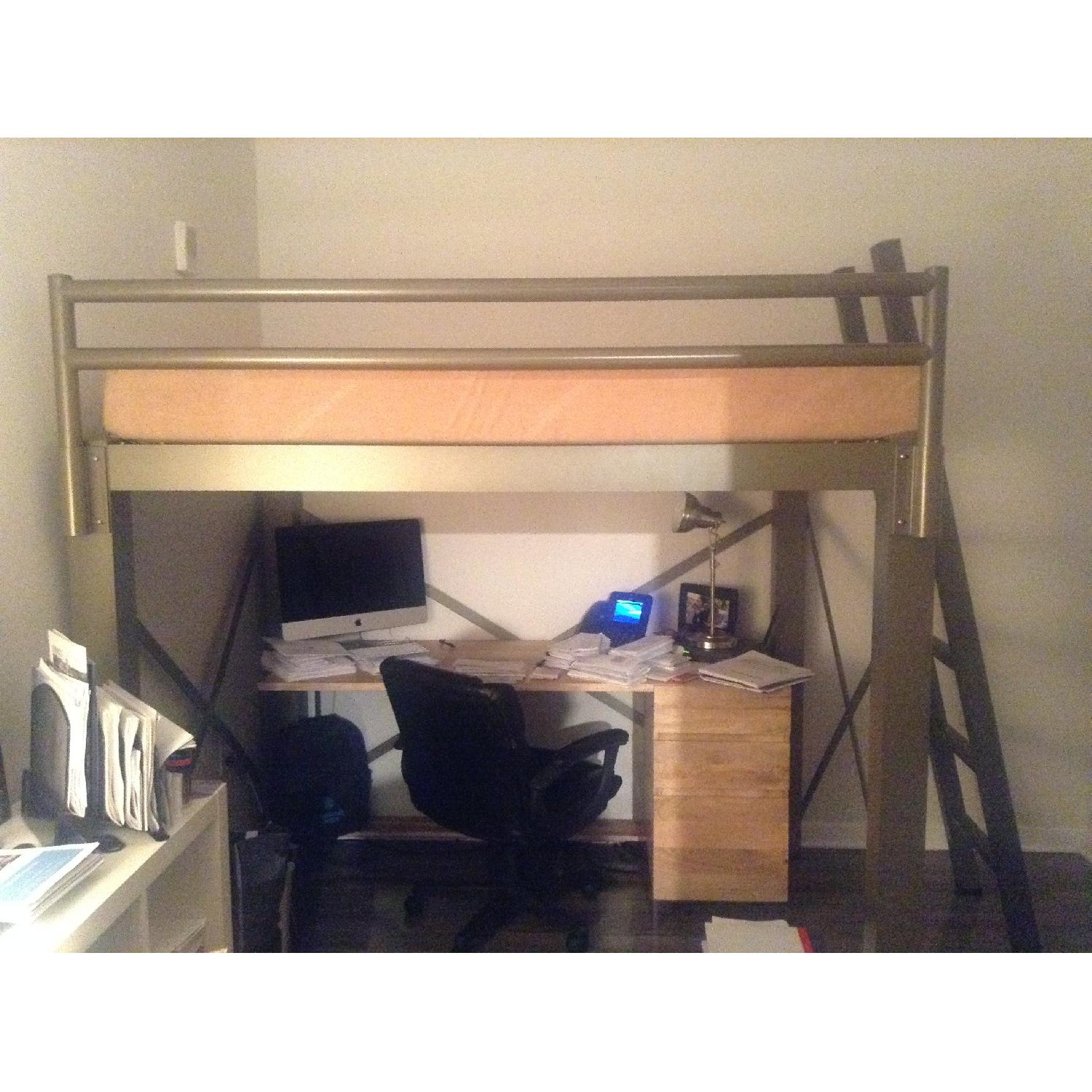 Francis Lofts & Bunks Aluminum Double Loft Bed Frame AptDeco