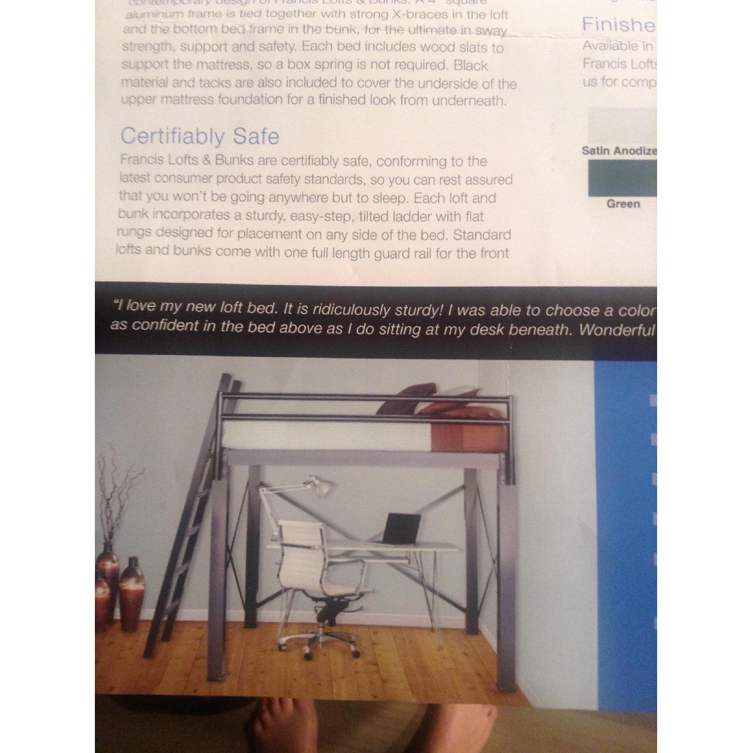 Francis Lofts & Bunks Aluminum Double Loft Bed Frame AptDeco