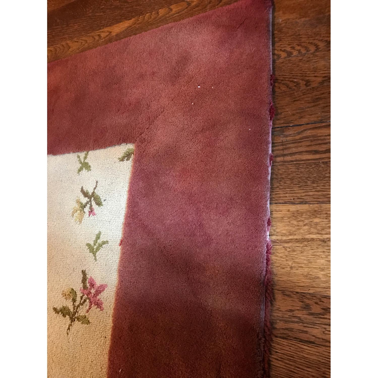 Floral Wool Hook Rug w/ Border - image-4