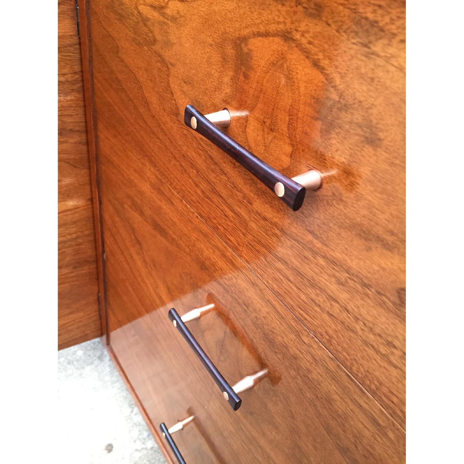 Mid Century Modern Walnut Media Cabinet/Credenza w/ Brass & Ebony Pulls - image-10