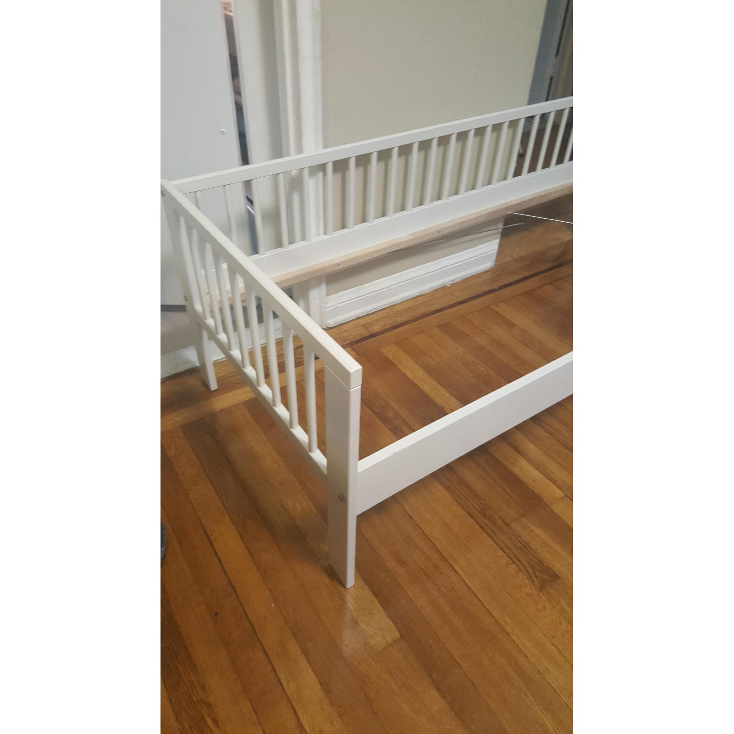 Ikea Toddler Size White Bed w/ Slats & Side Rail - image-3