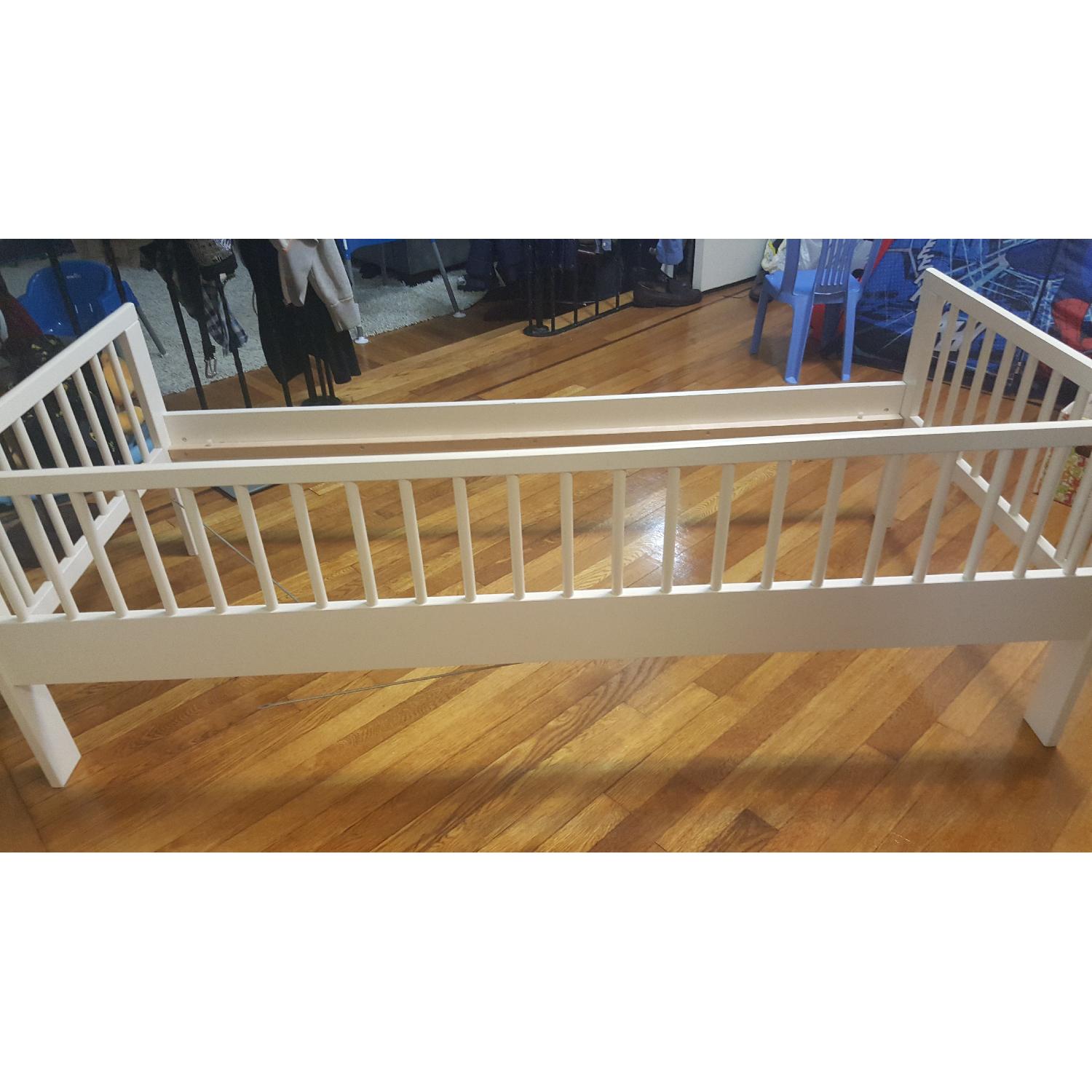 Ikea Toddler Size White Bed w/ Slats & Side Rail - image-4