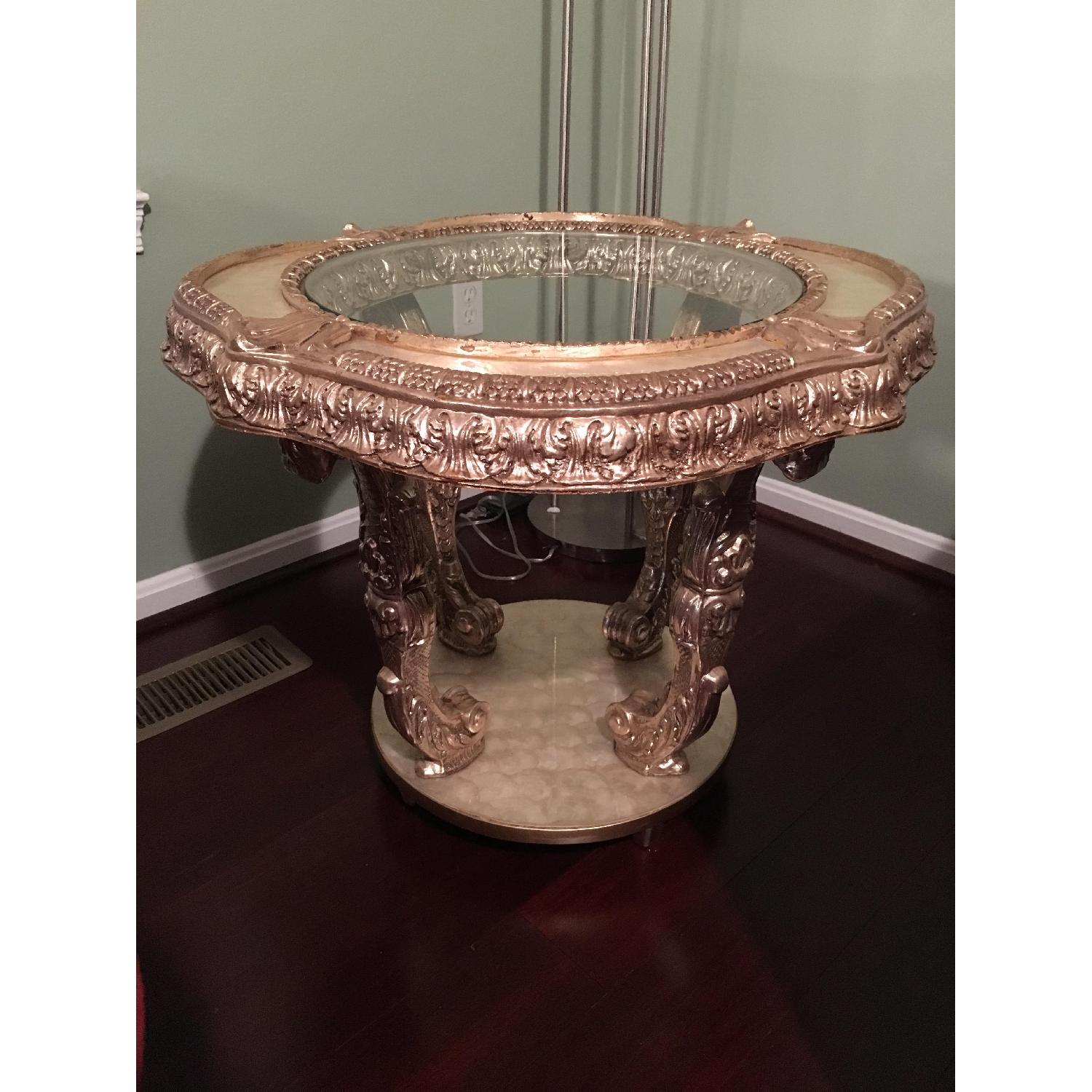 Antique Italian Glass Top Side Table AptDeco