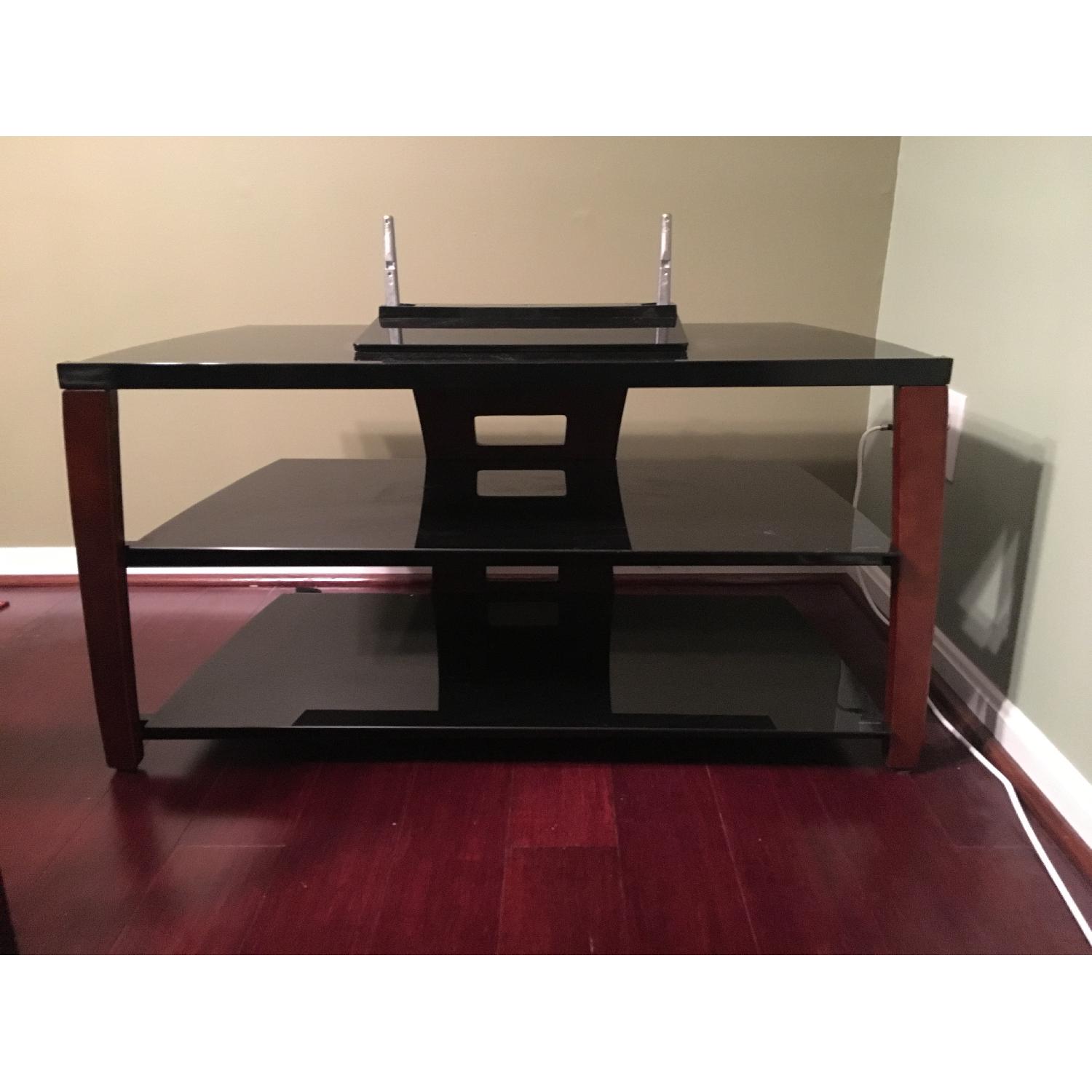 Solid Wood & Glass TV Stand AptDeco