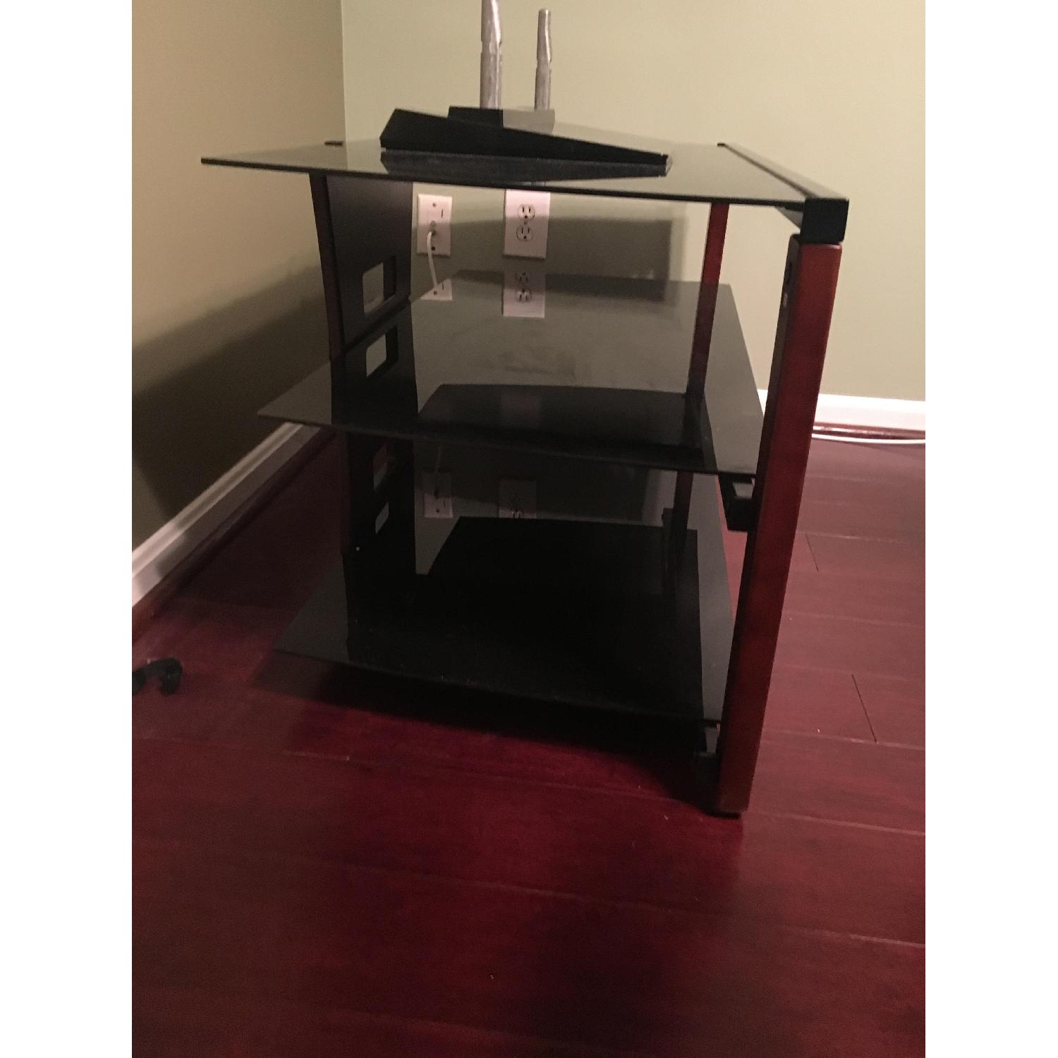 Solid Wood & Glass TV Stand AptDeco