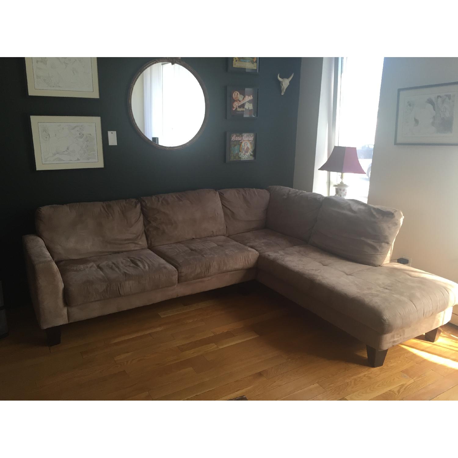 Ashley's Tan Selectional Sofa - image-1