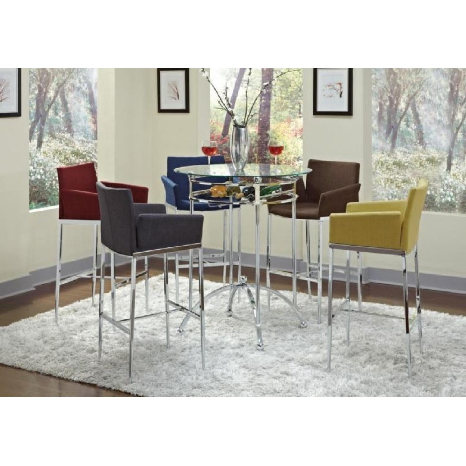 Bar Table w/ 3 Grey Bar Stools - image-1
