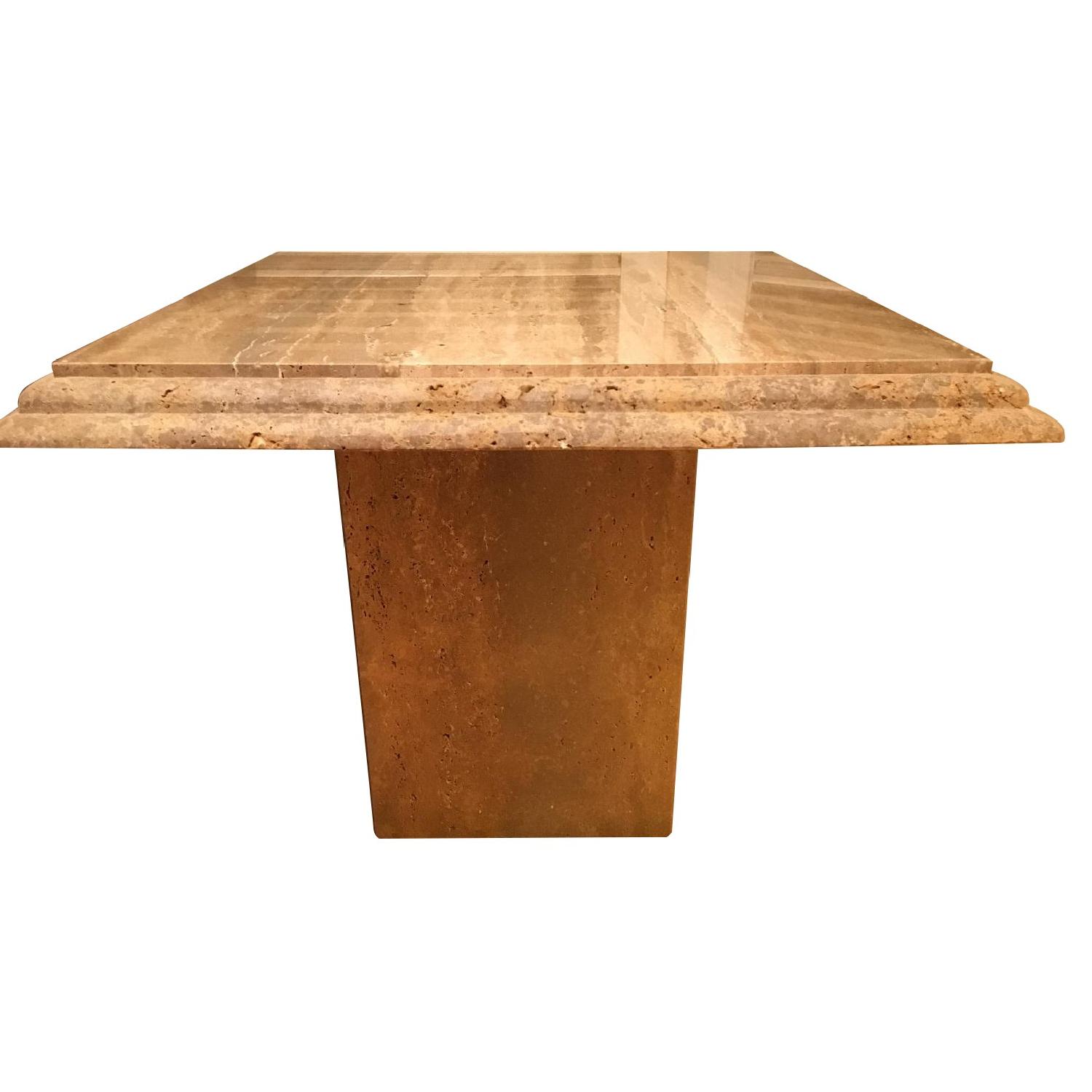 Maurice Villency Walnut Travertine End Table - image-0