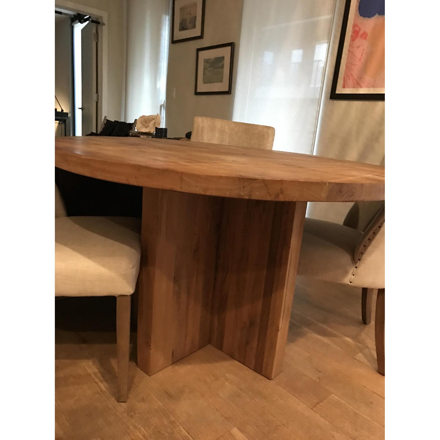 Restoration Hardware Reclaimed Russian Oak Plank Round Dining Table - image-3