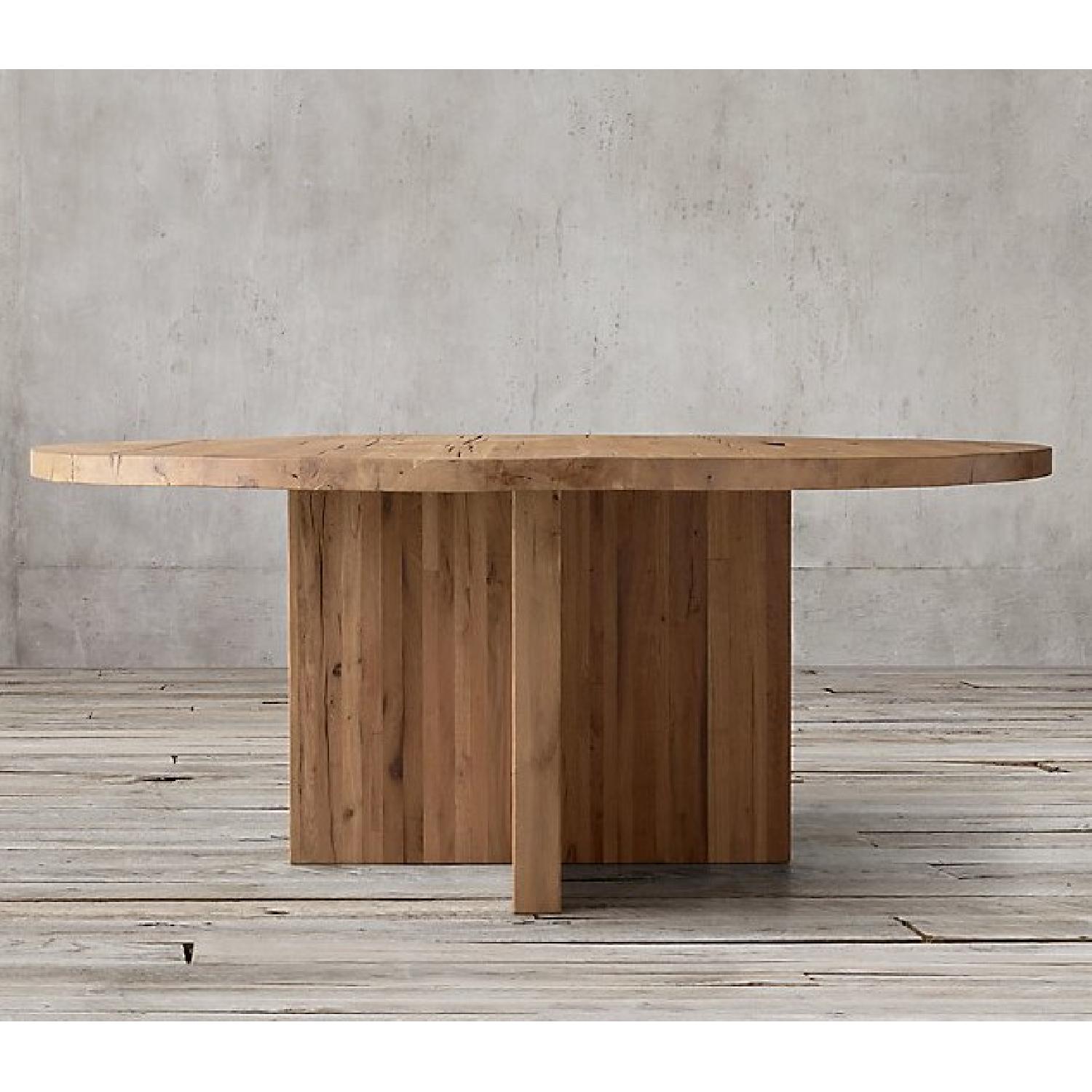 Restoration Hardware Reclaimed Russian Oak Plank Round Dining Table - image-4