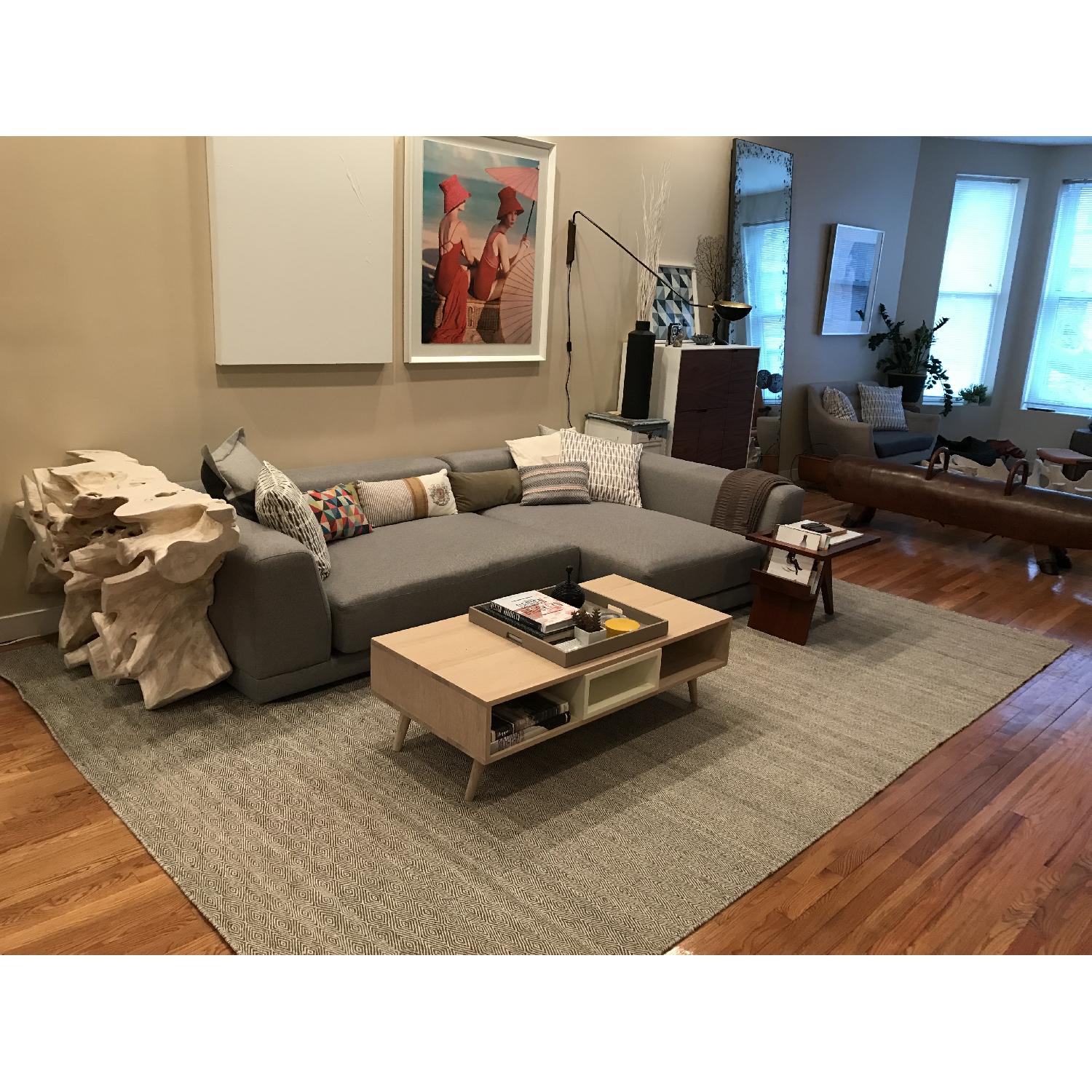 CB2 Uno 2Piece Contemporary Sectional Sofa AptDeco