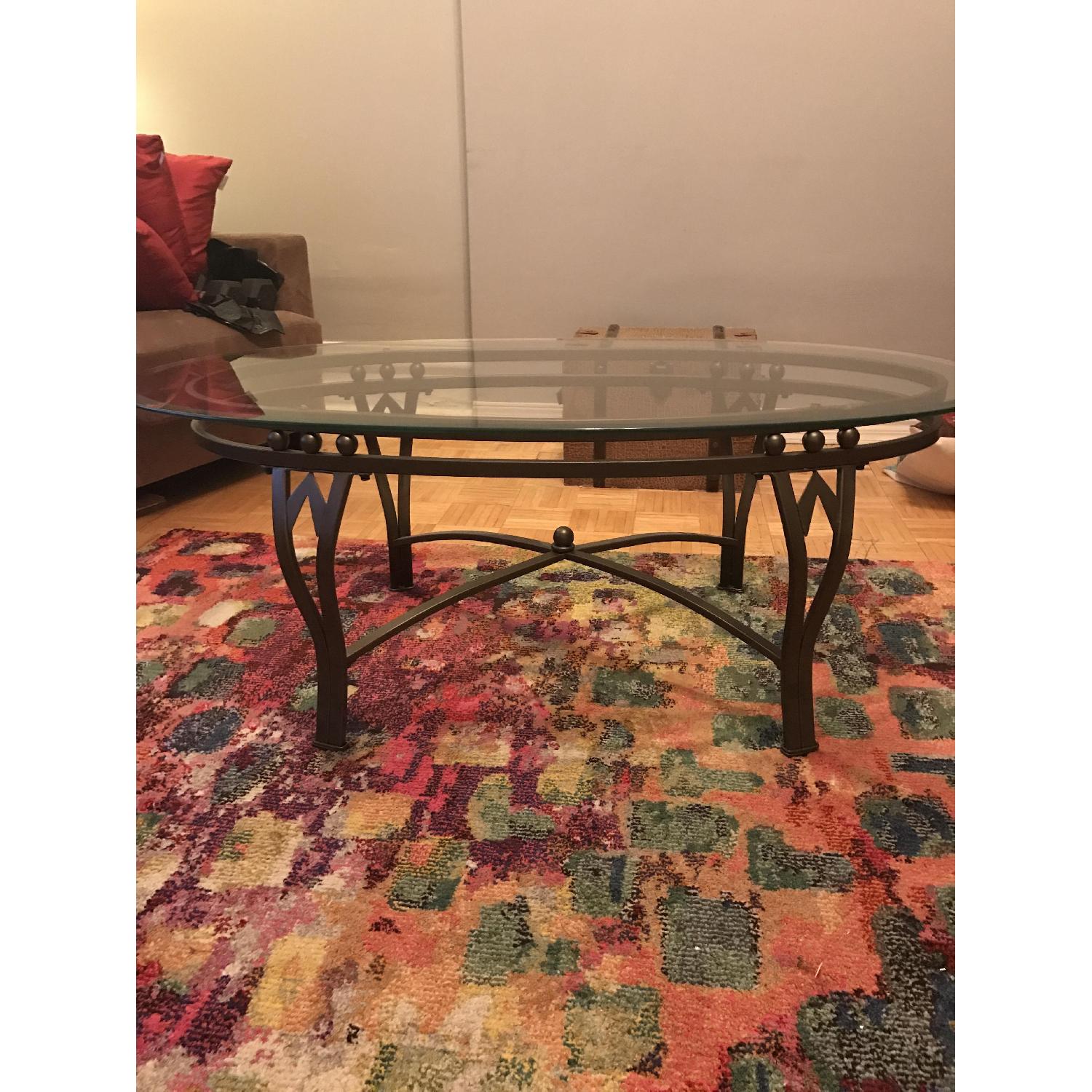 Steve Silver Co. Madrid Oval Glass Top Coffee Table AptDeco