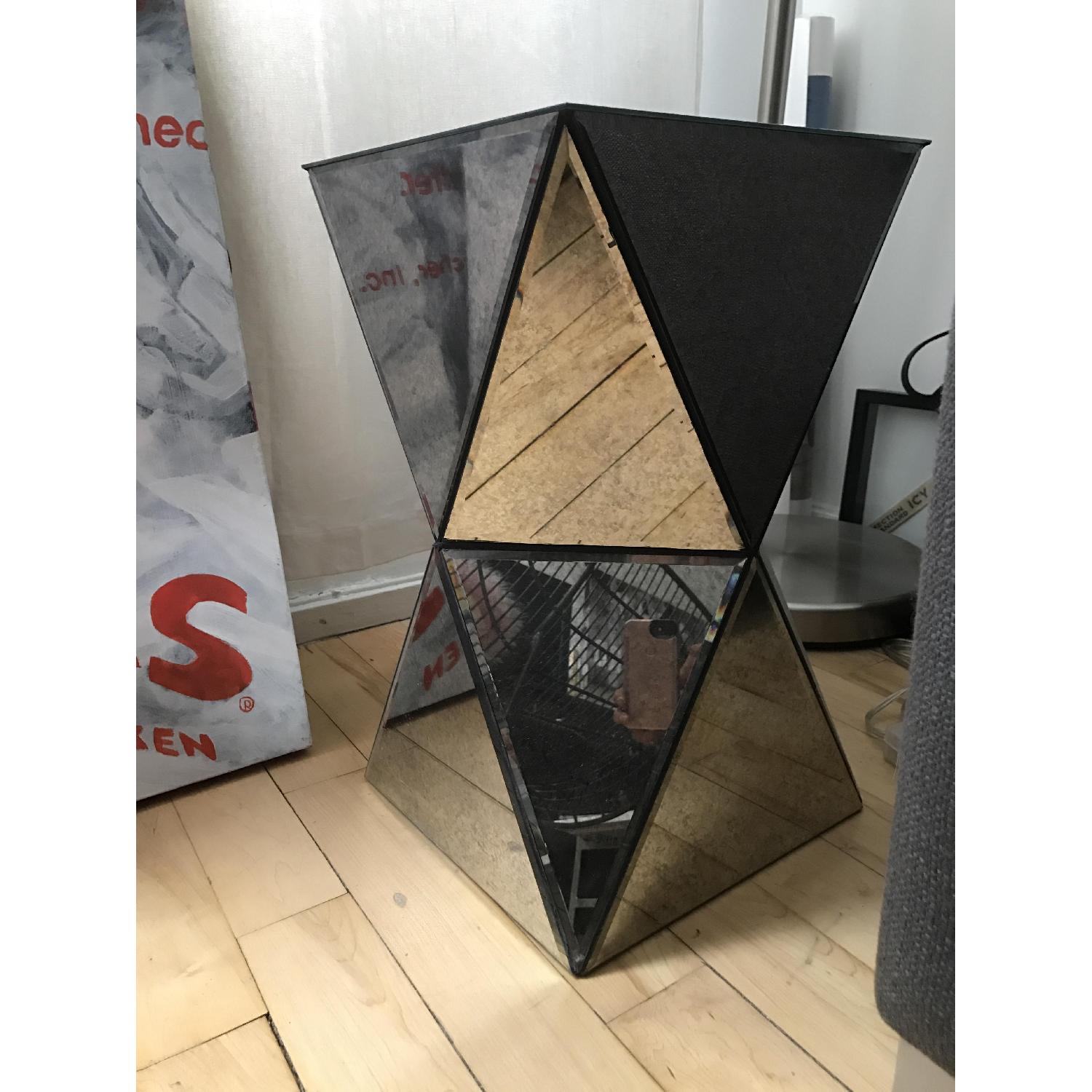 West Elm Faceted Mirror Side Table - image-1