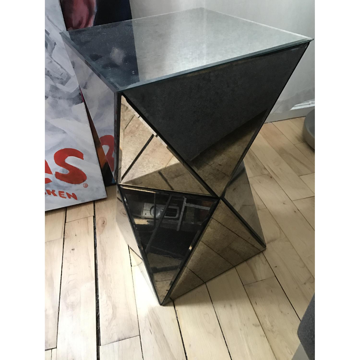 West Elm Faceted Mirror Side Table - image-0