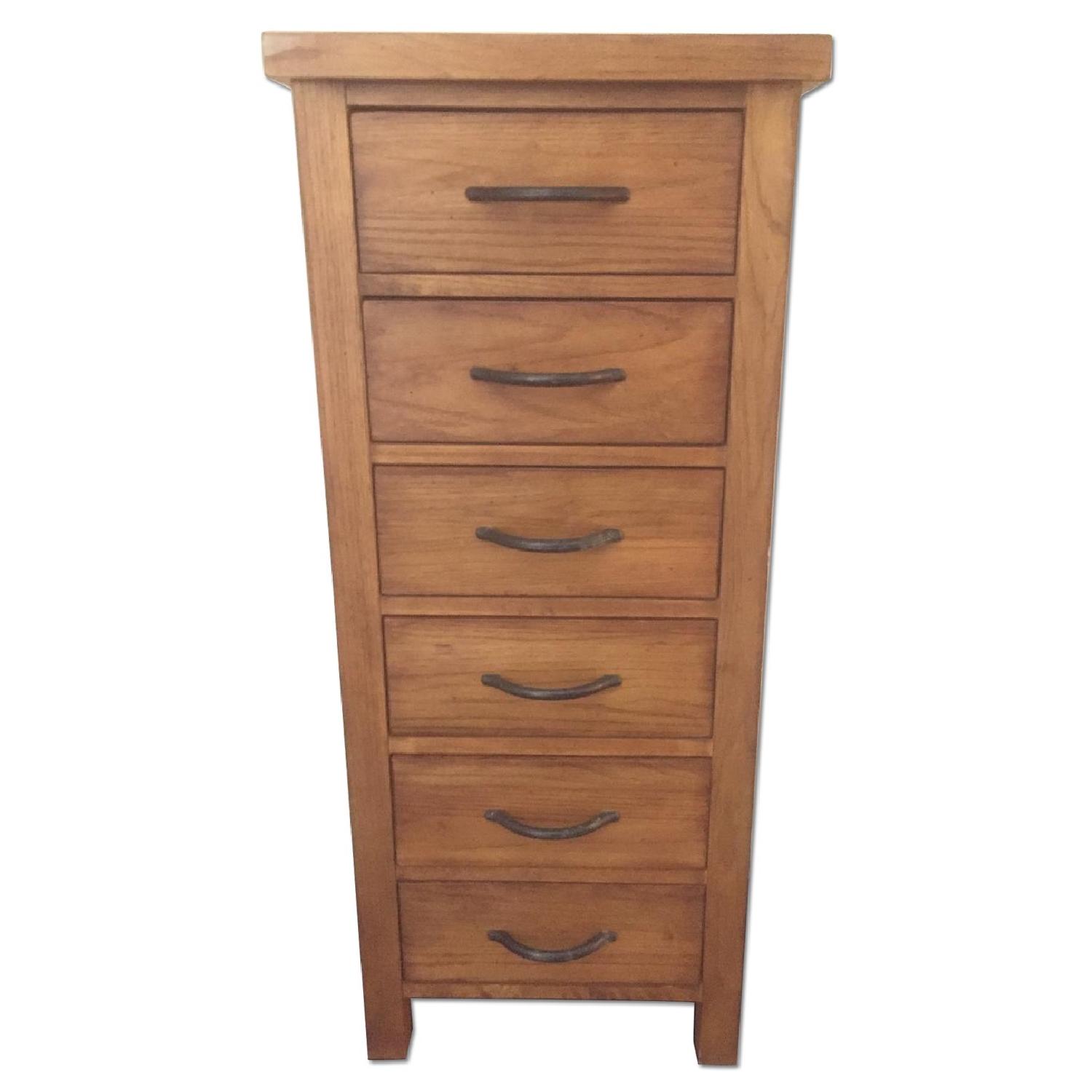 Oak Tall Boy Dresser AptDeco
