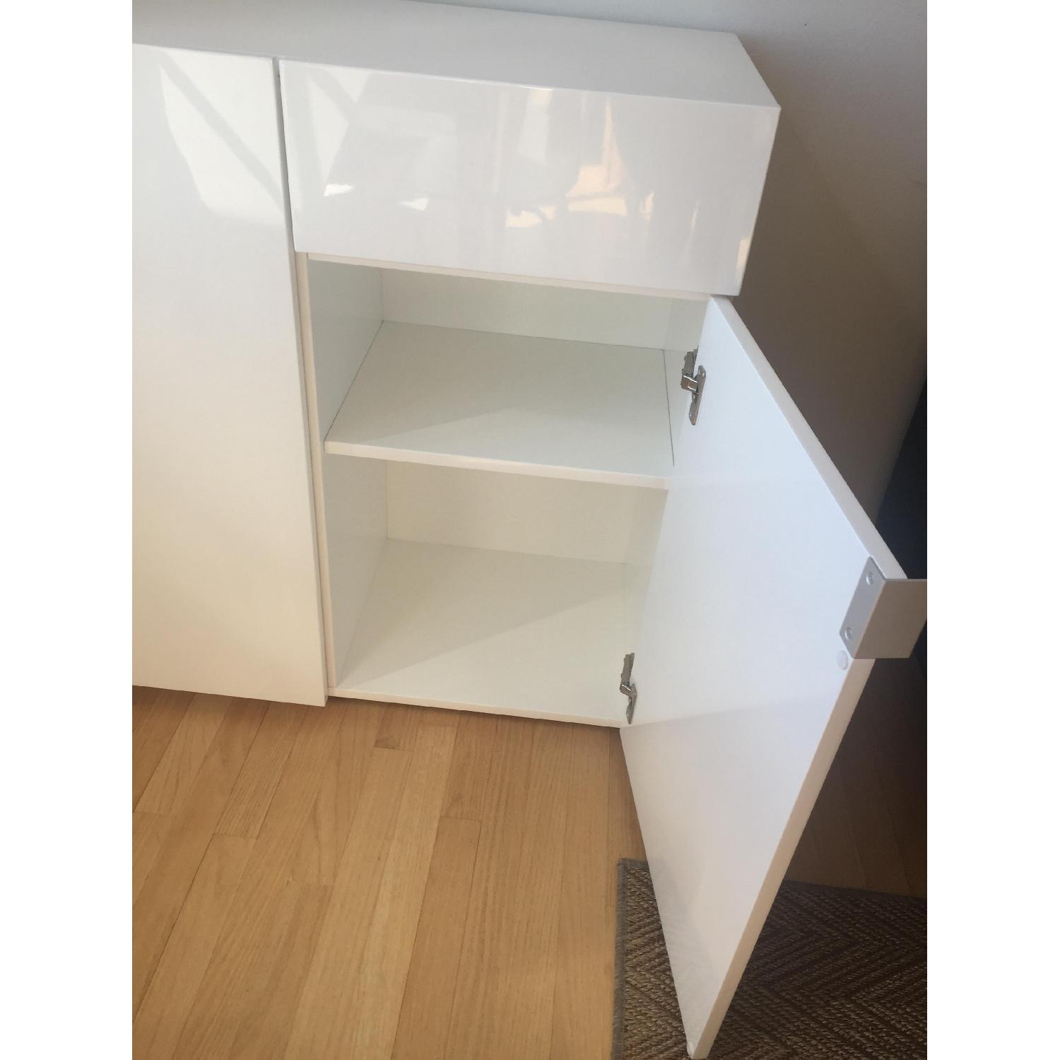 CB2 White Modern Storage Unit AptDeco