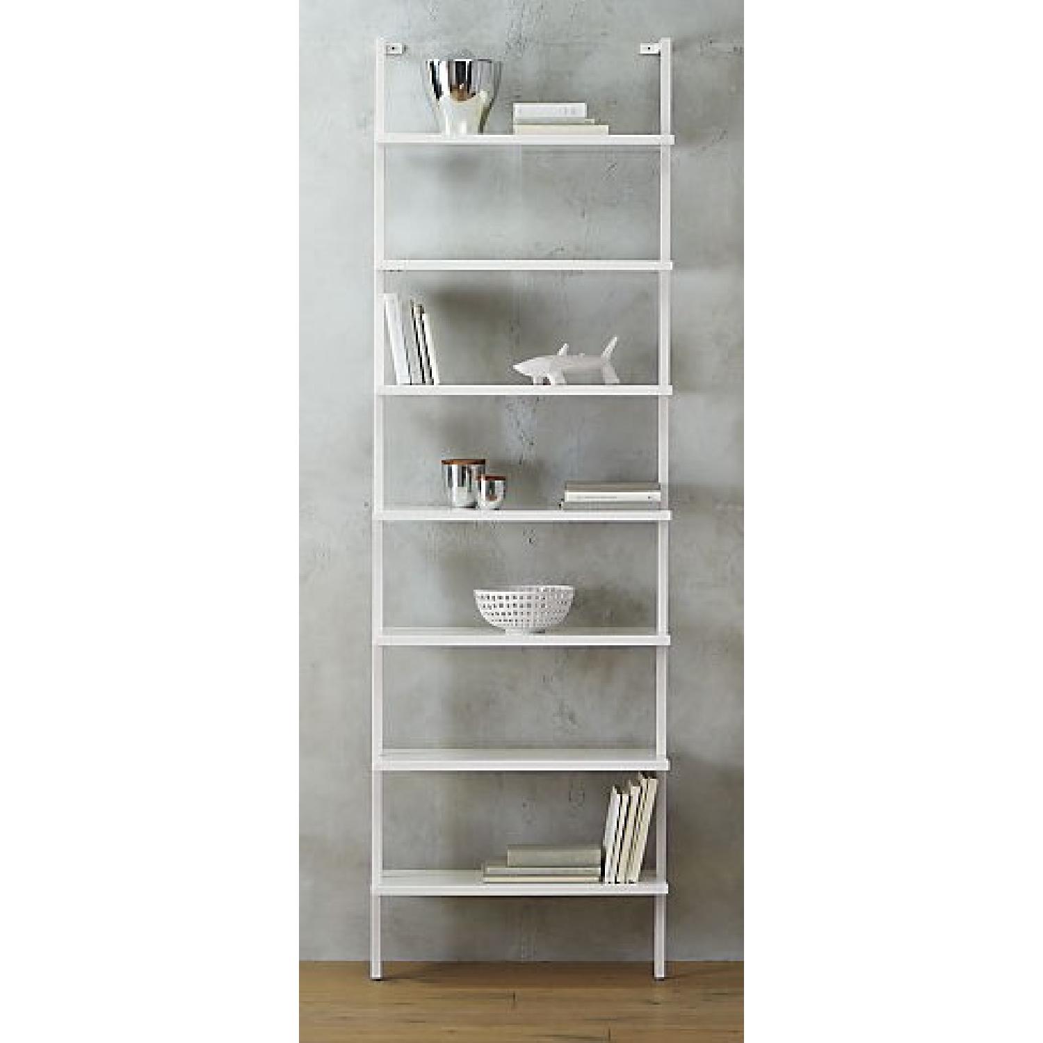 CB2 Stairway White Wall Mounted Bookcase - image-1