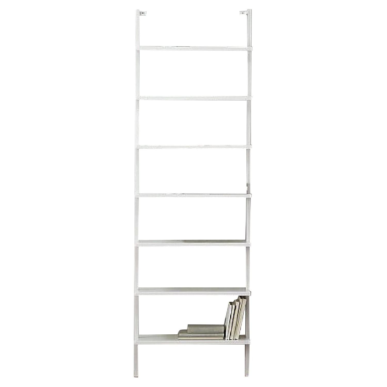 CB2 Stairway White Wall Mounted Bookcase - image-0