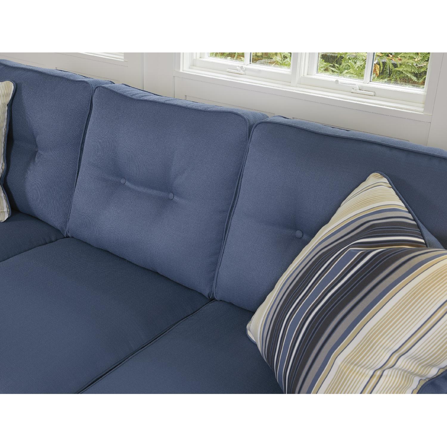 Ashley's Aldie Nuvella Contemporary Sectional Sofa w/ Chaise in Blue - image-4