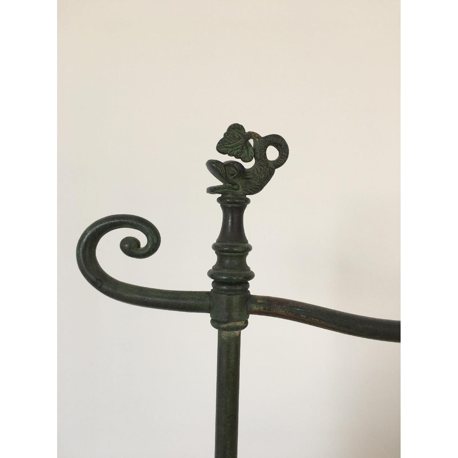 Bronze 1920S Floor Lamp w/ Beaded Fringe Lamp Shade - image-2