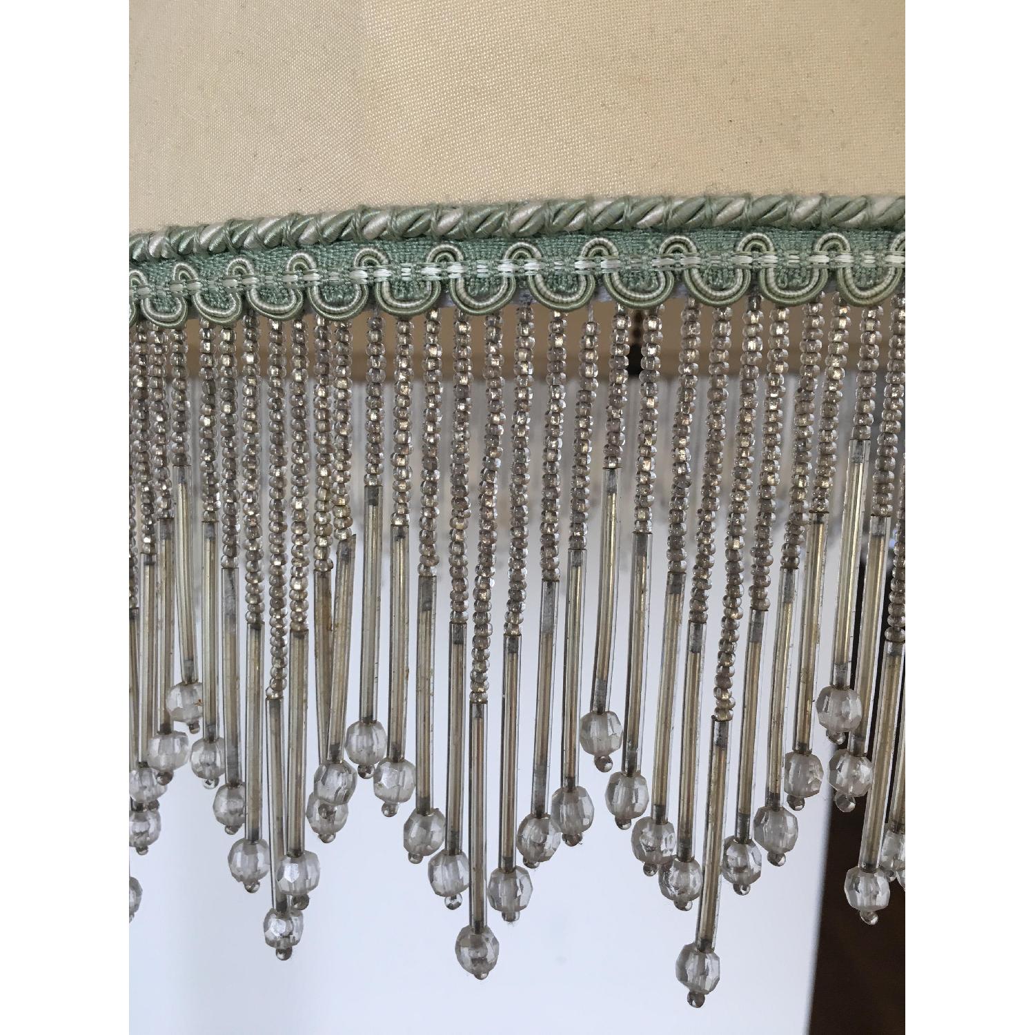 Bronze 1920S Floor Lamp w/ Beaded Fringe Lamp Shade - image-6
