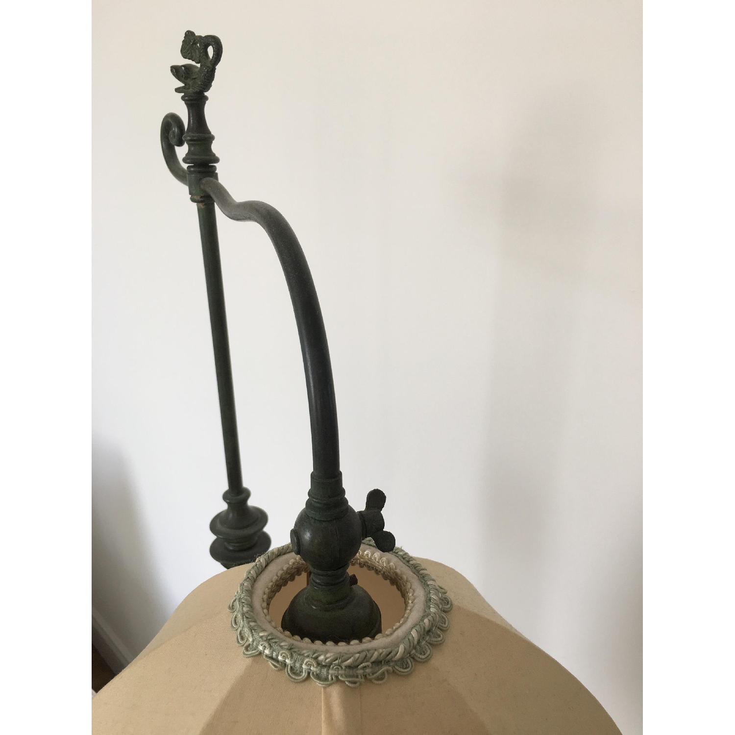Bronze 1920S Floor Lamp w/ Beaded Fringe Lamp Shade - image-9
