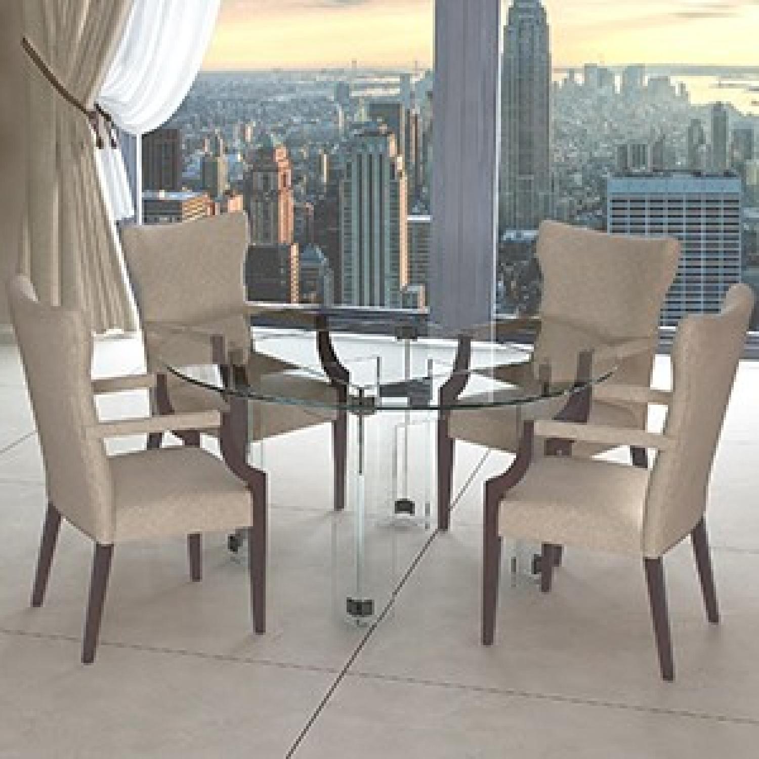 Fancy Glass & Mirrors Diamond Round Dining Table - image-1