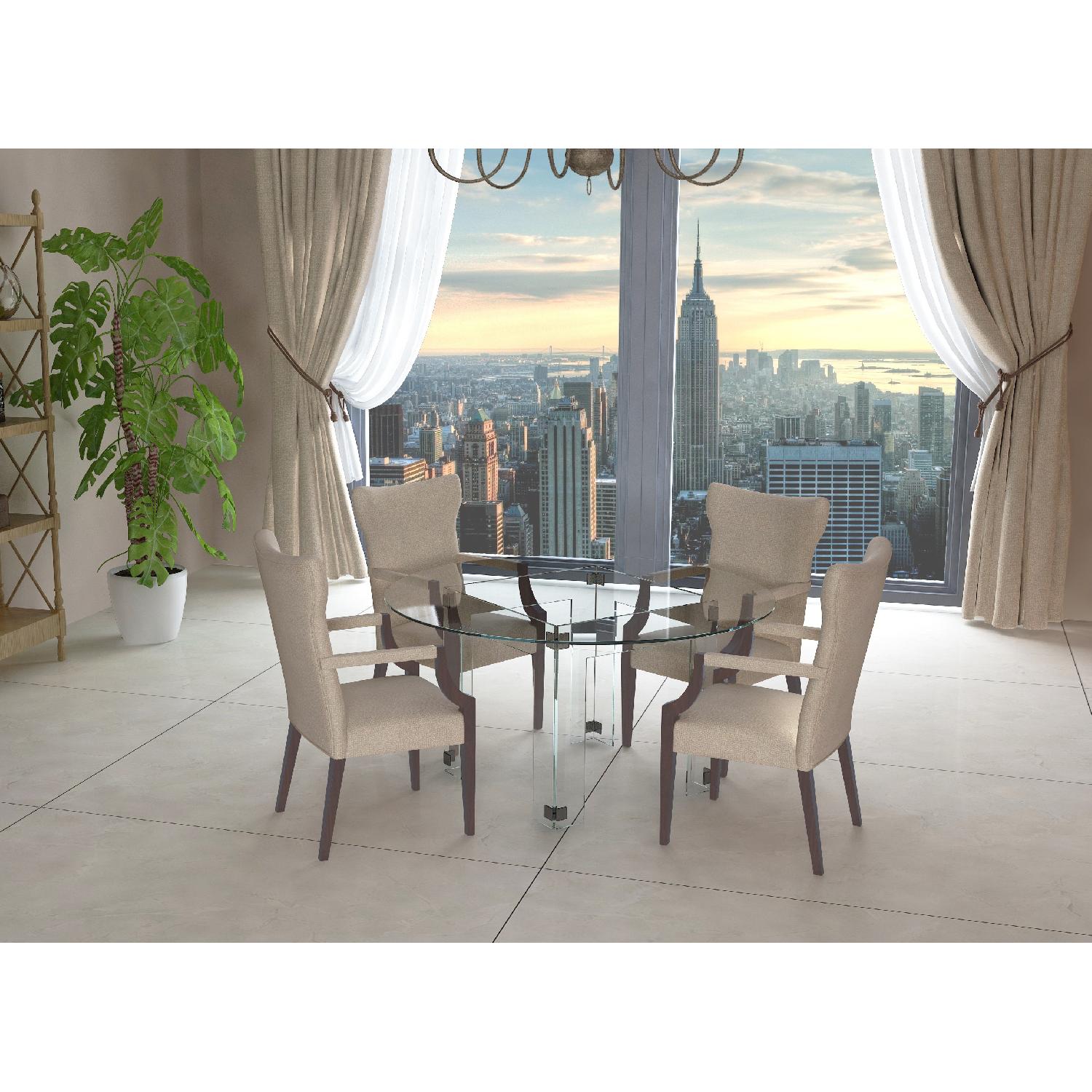 Fancy Glass & Mirrors Diamond Round Dining Table - image-2