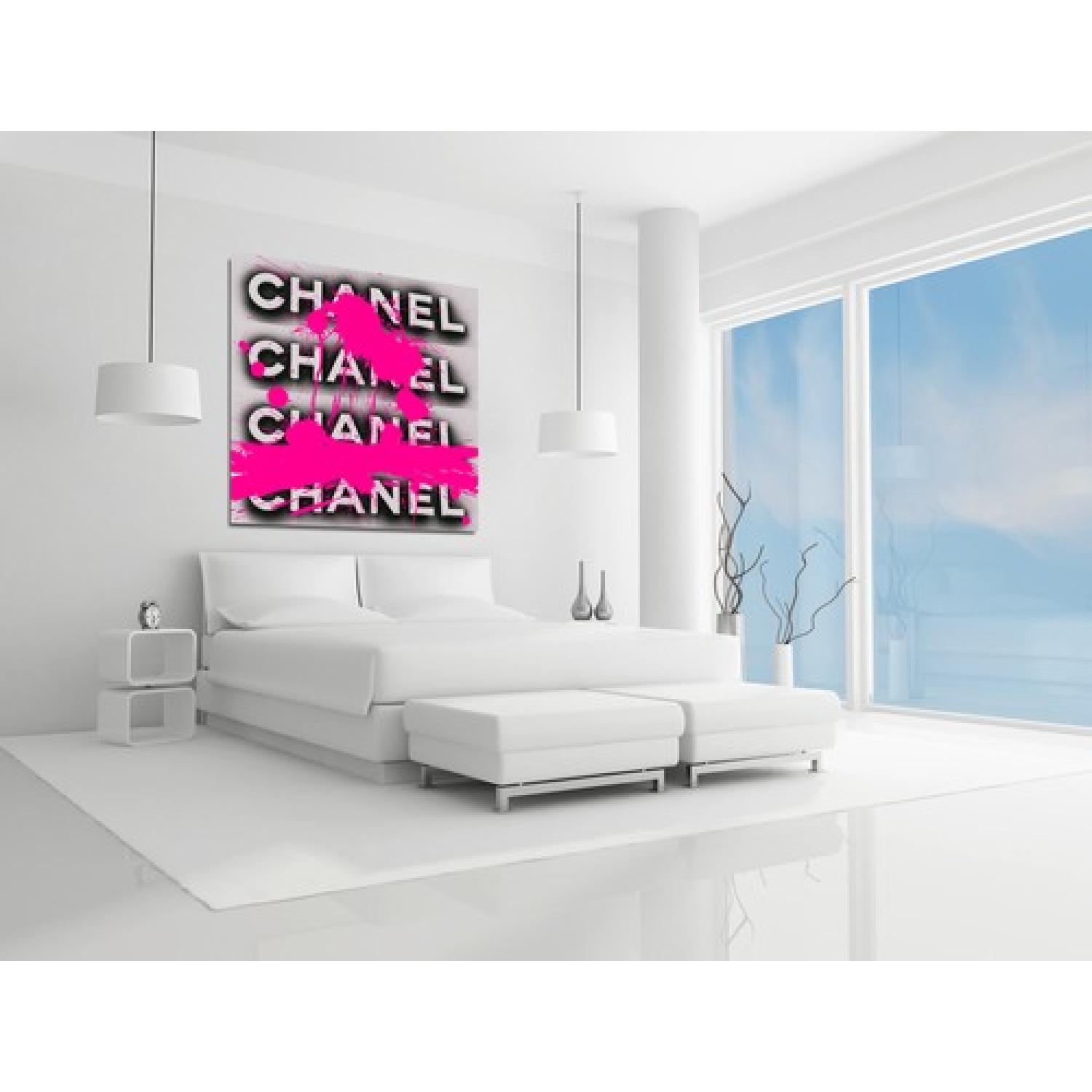 Fluorescent Palace Pink Splatter Paint Chanel Wraparound Can - image-4