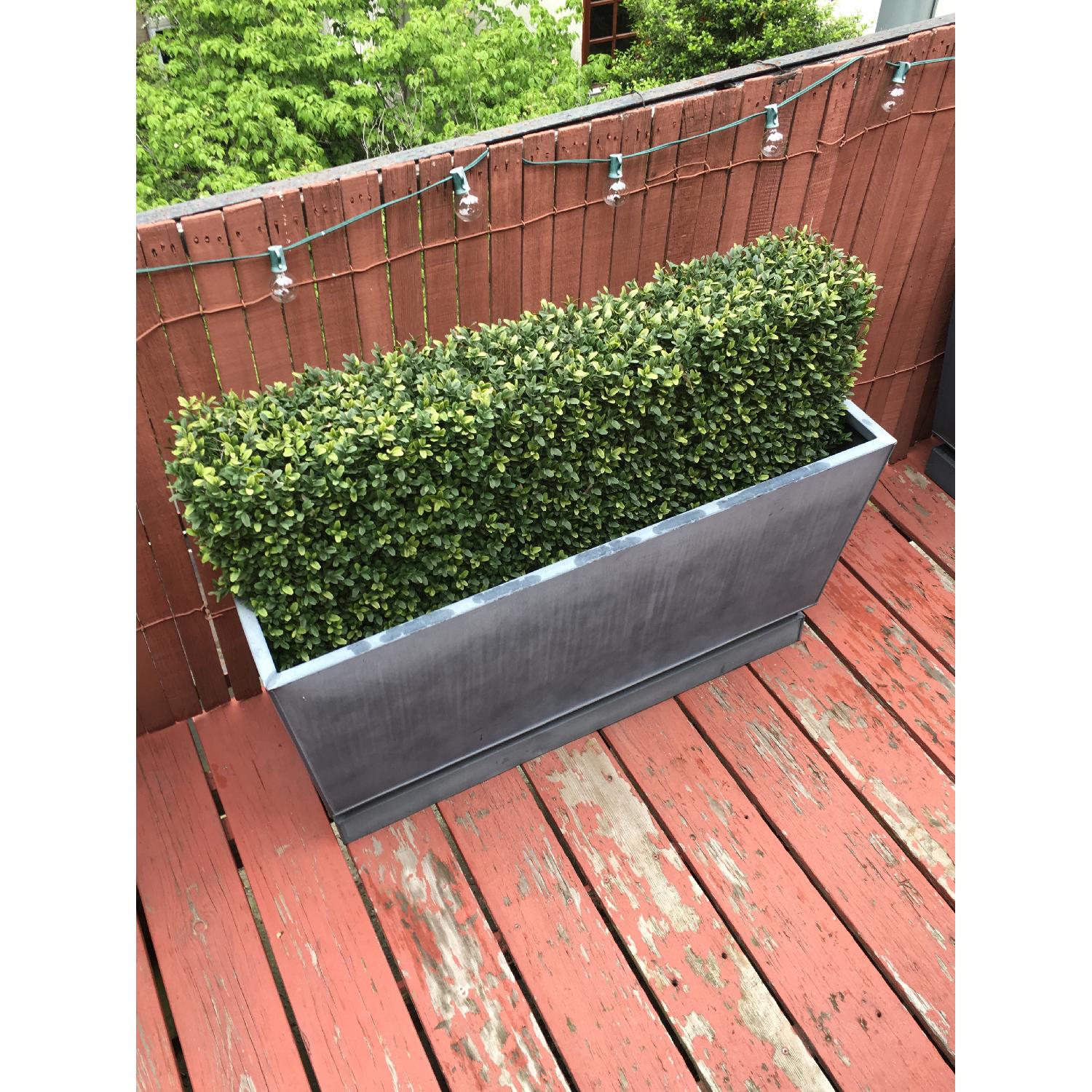 Restoration Hardware Pedestal Sheet Metal Trough Planter - image-1