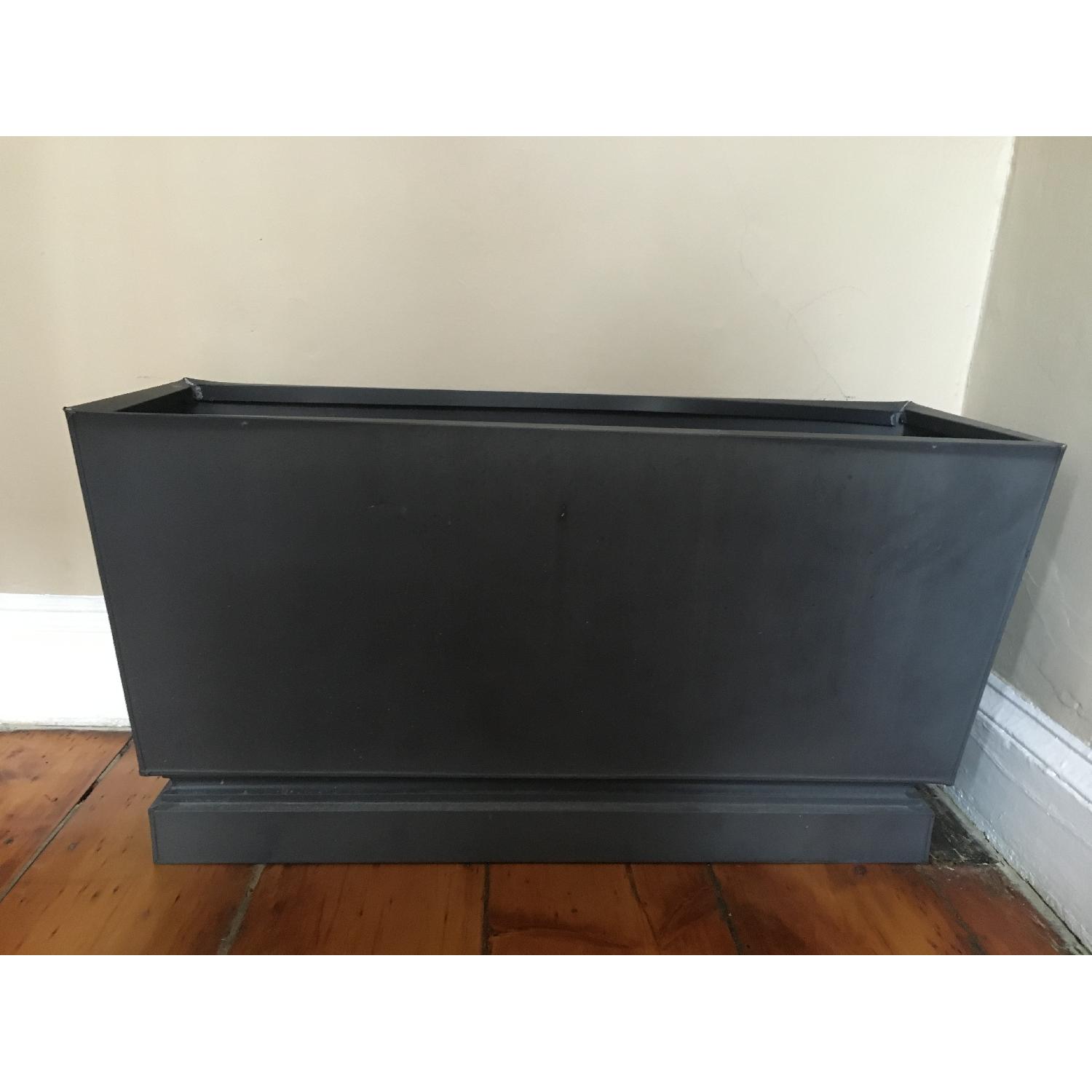 Restoration Hardware Pedestal Sheet Metal Trough Planter - image-3