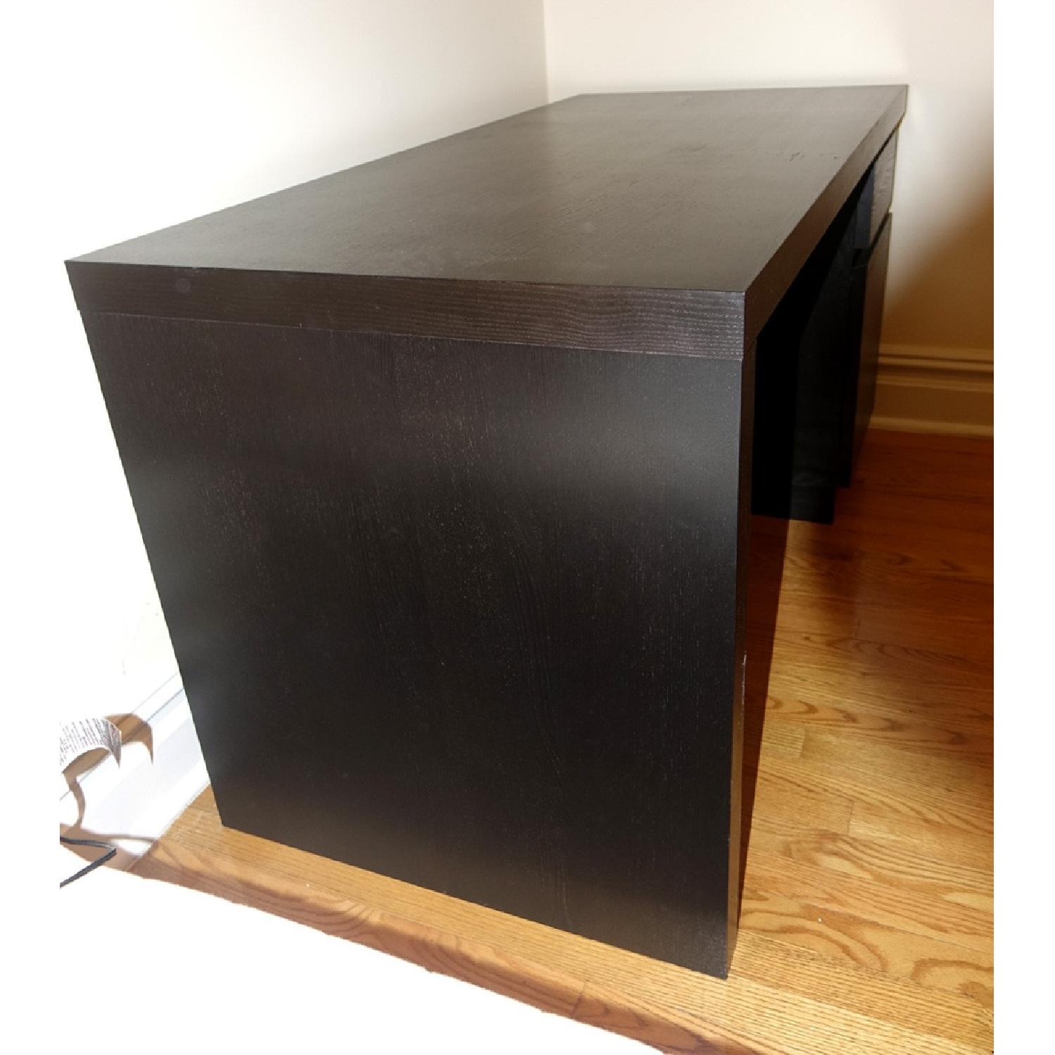 Ikea Malm Black Brown Office Home Study Wood Grain Desk - image-2