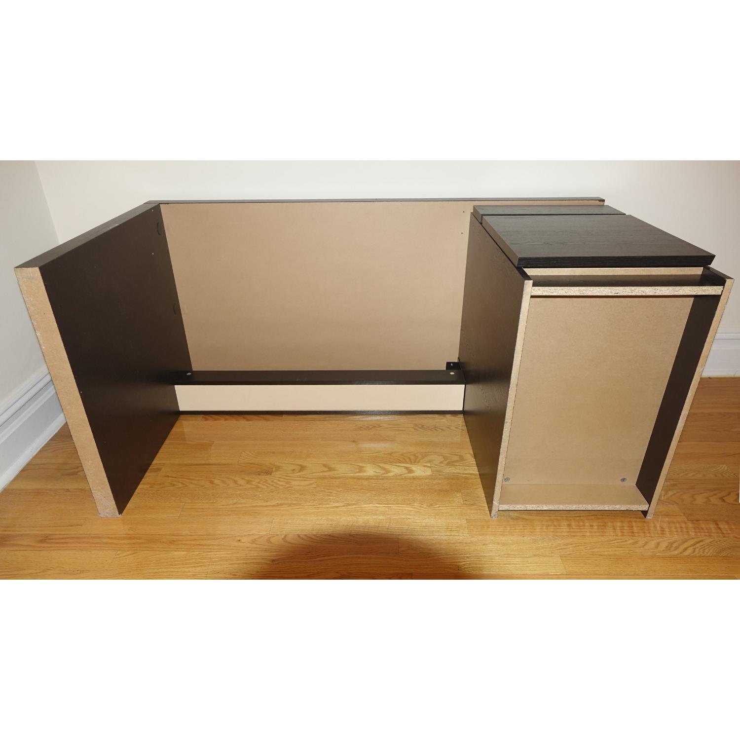 Ikea Malm Black Brown Office Home Study Wood Grain Desk - image-6