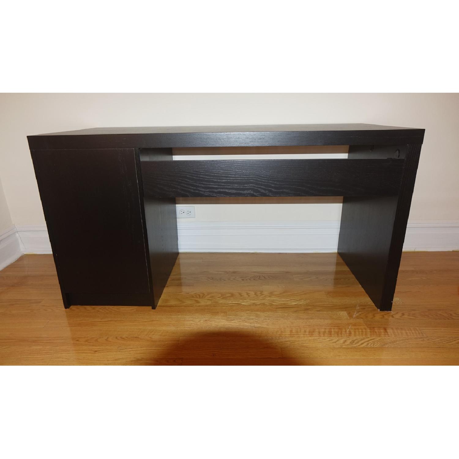Ikea Malm Black Brown Office Home Study Wood Grain Desk - image-10