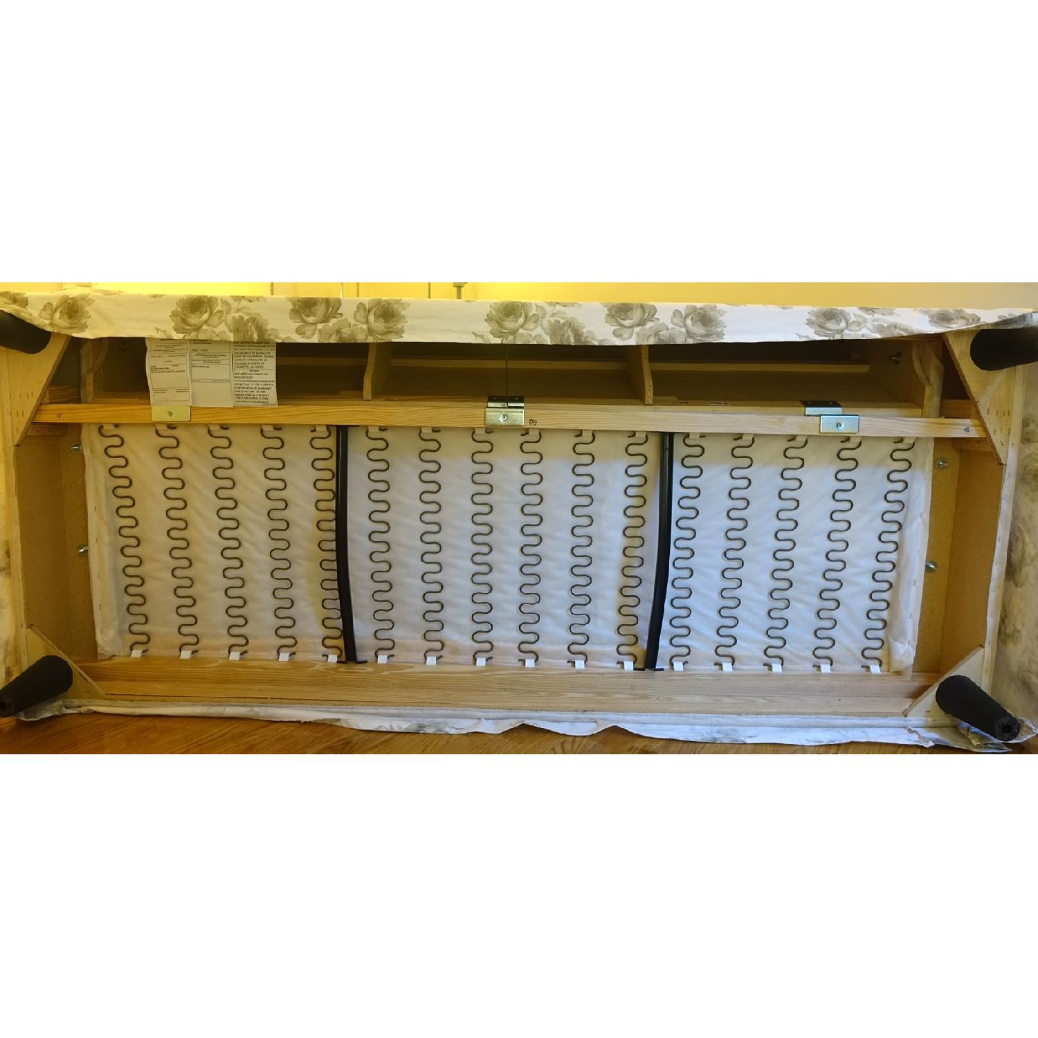 Ikea Ektorp 3 Seat Sofa w/ Norlida White Beige Floral Rose Cover - image-1